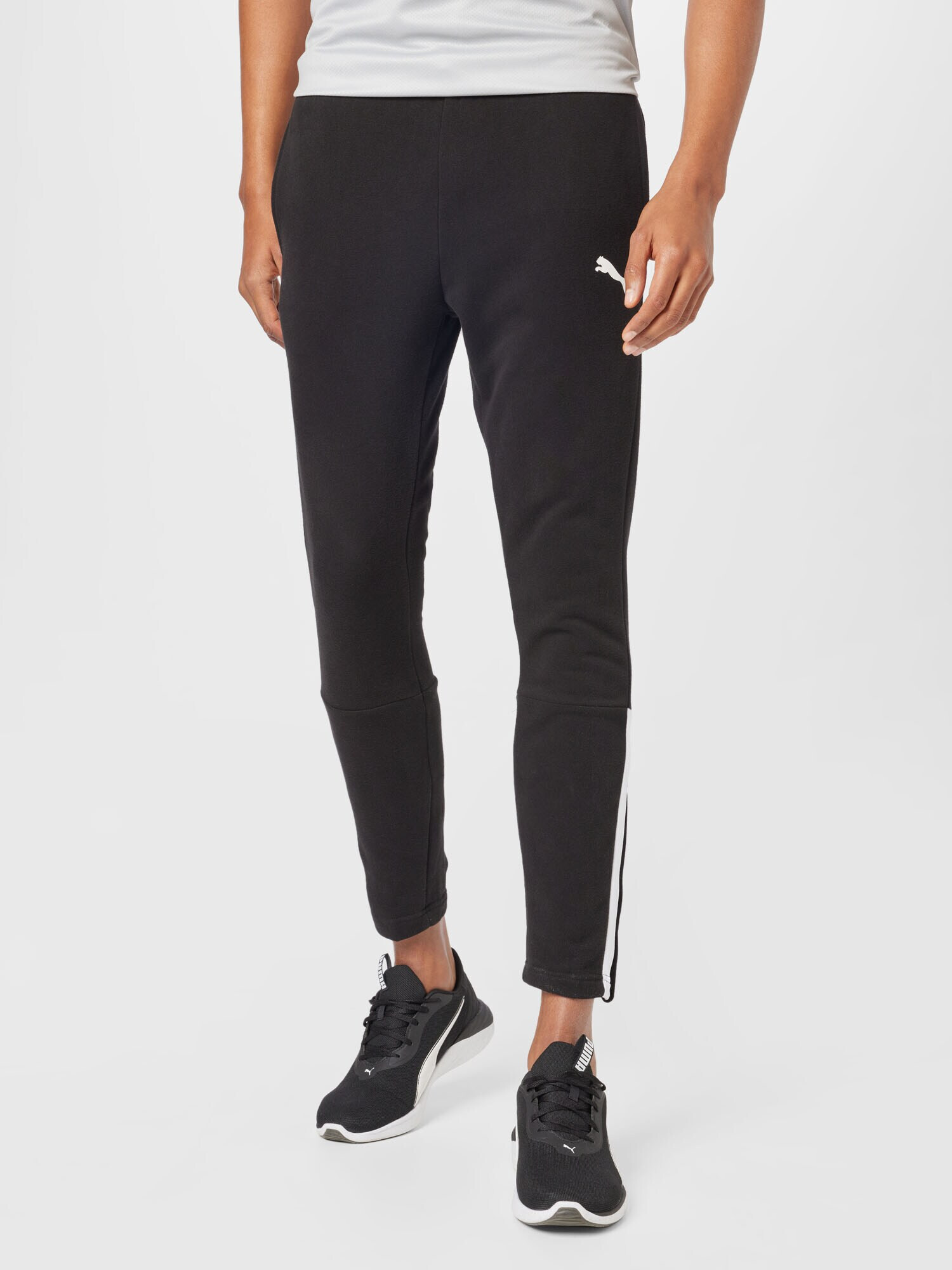 PUMA Pantaloni sport negru / alb - Pled.ro