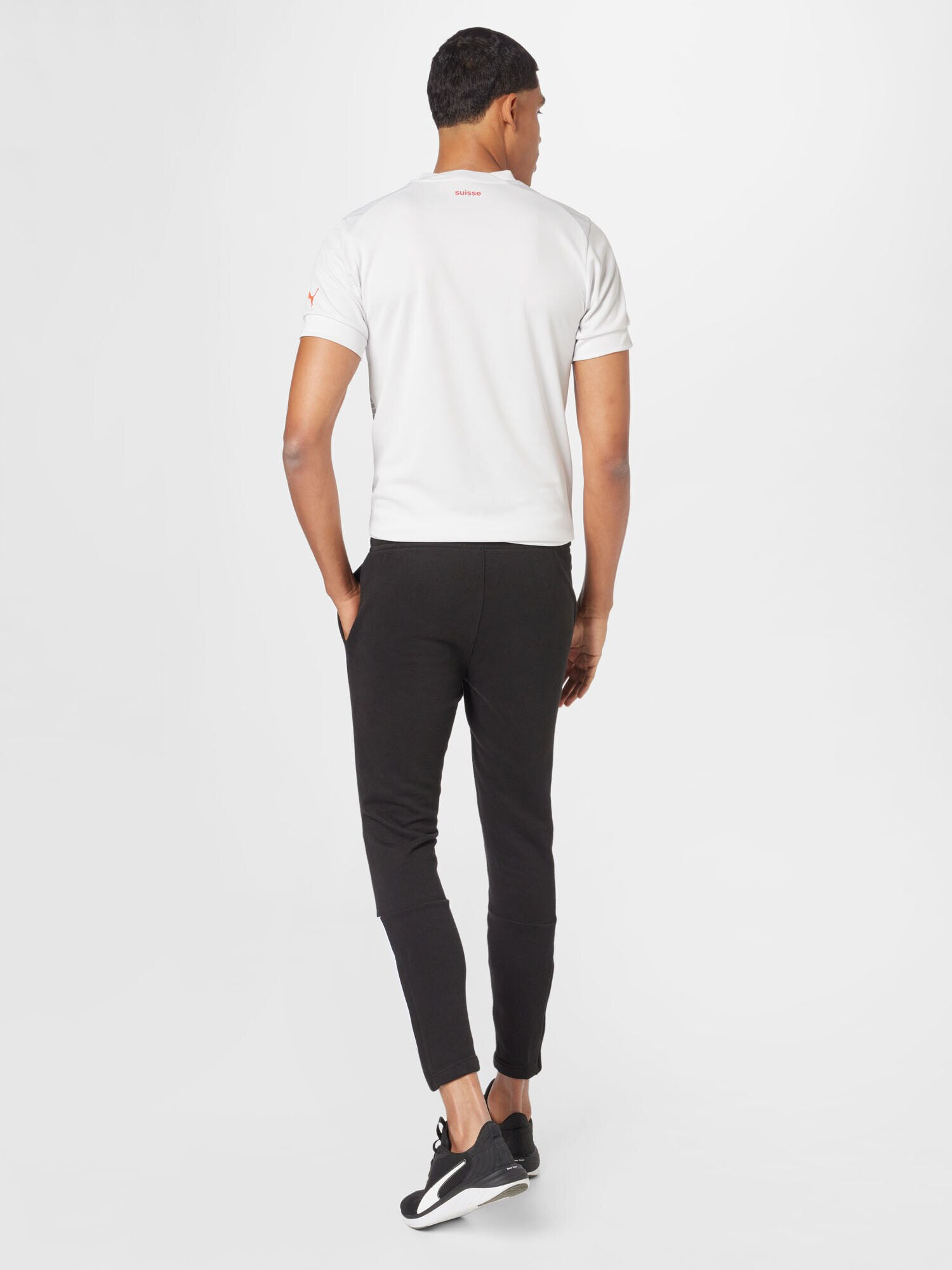 PUMA Pantaloni sport negru / alb - Pled.ro