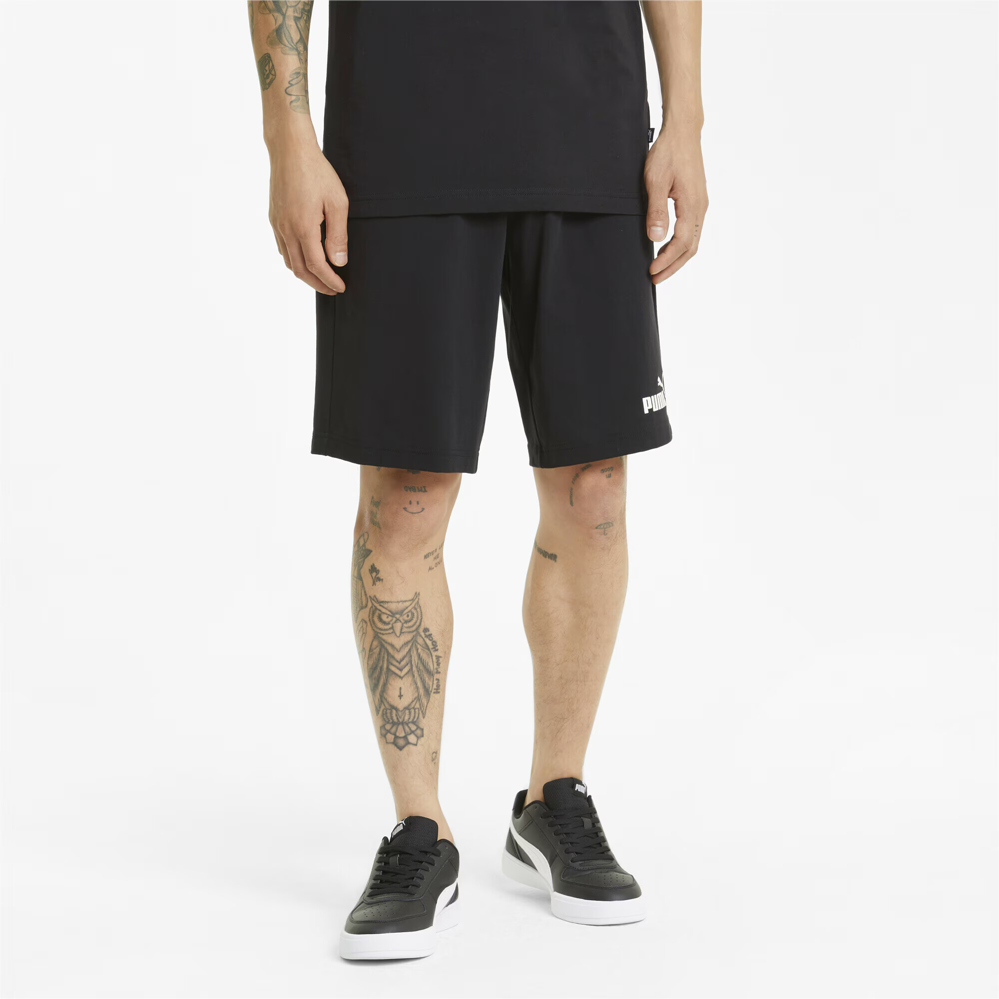 PUMA Pantaloni negru / alb - Pled.ro