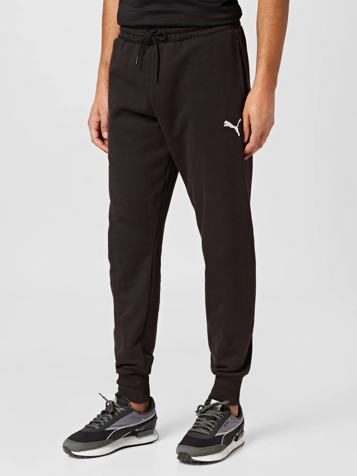 PUMA Pantaloni sport negru / alb - Pled.ro