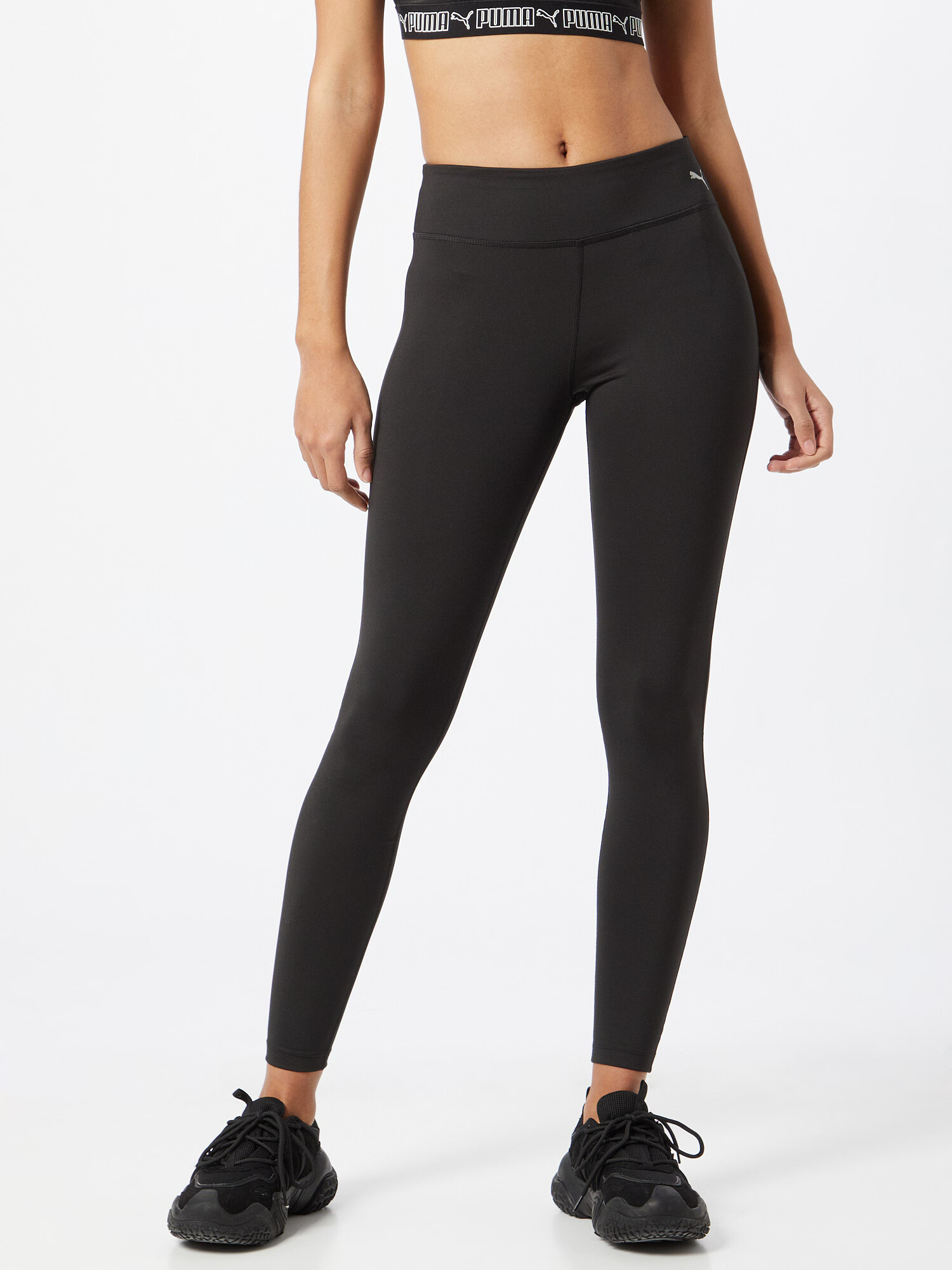 PUMA Pantaloni sport negru / alb - Pled.ro