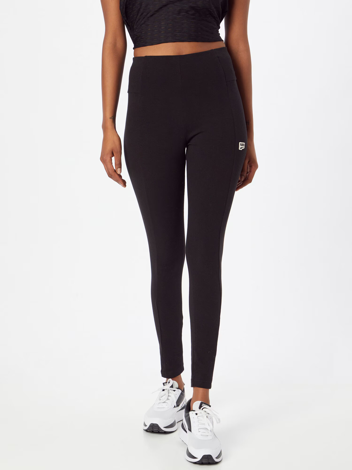 PUMA Pantaloni sport negru / alb - Pled.ro