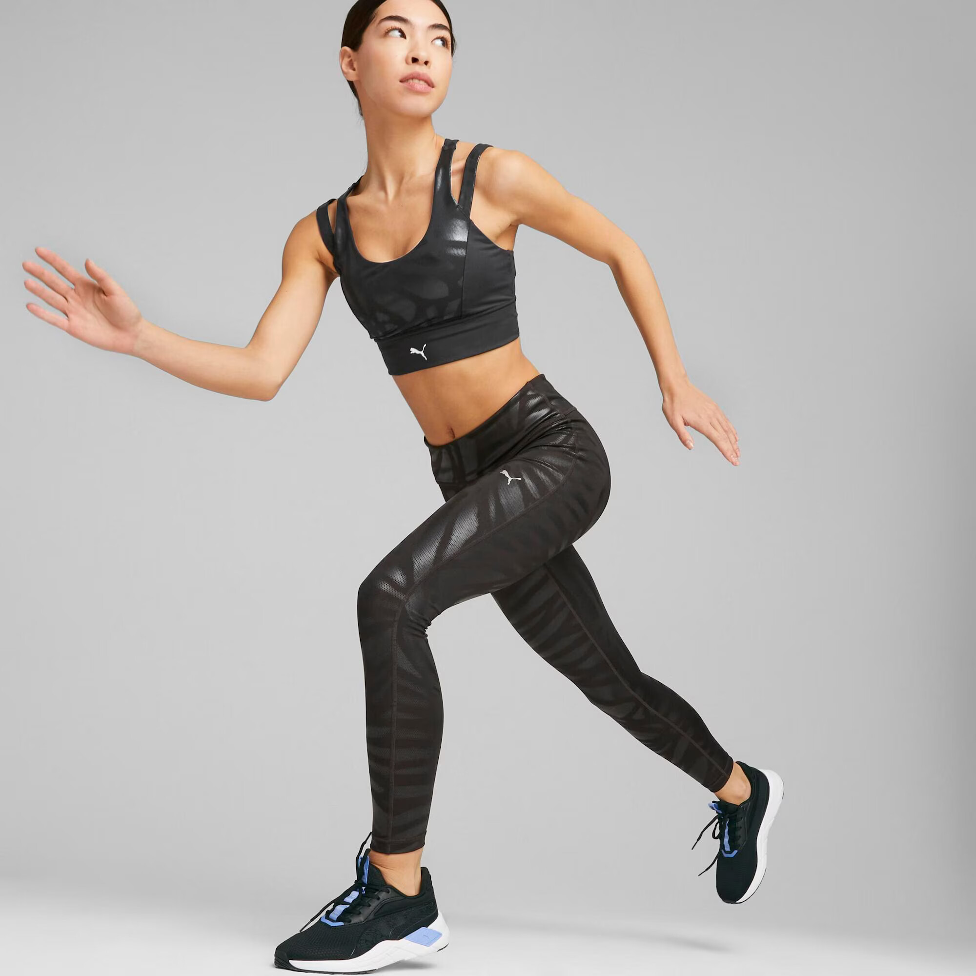 PUMA Pantaloni sport ' NOVA Shine High waist' gri închis / negru - Pled.ro