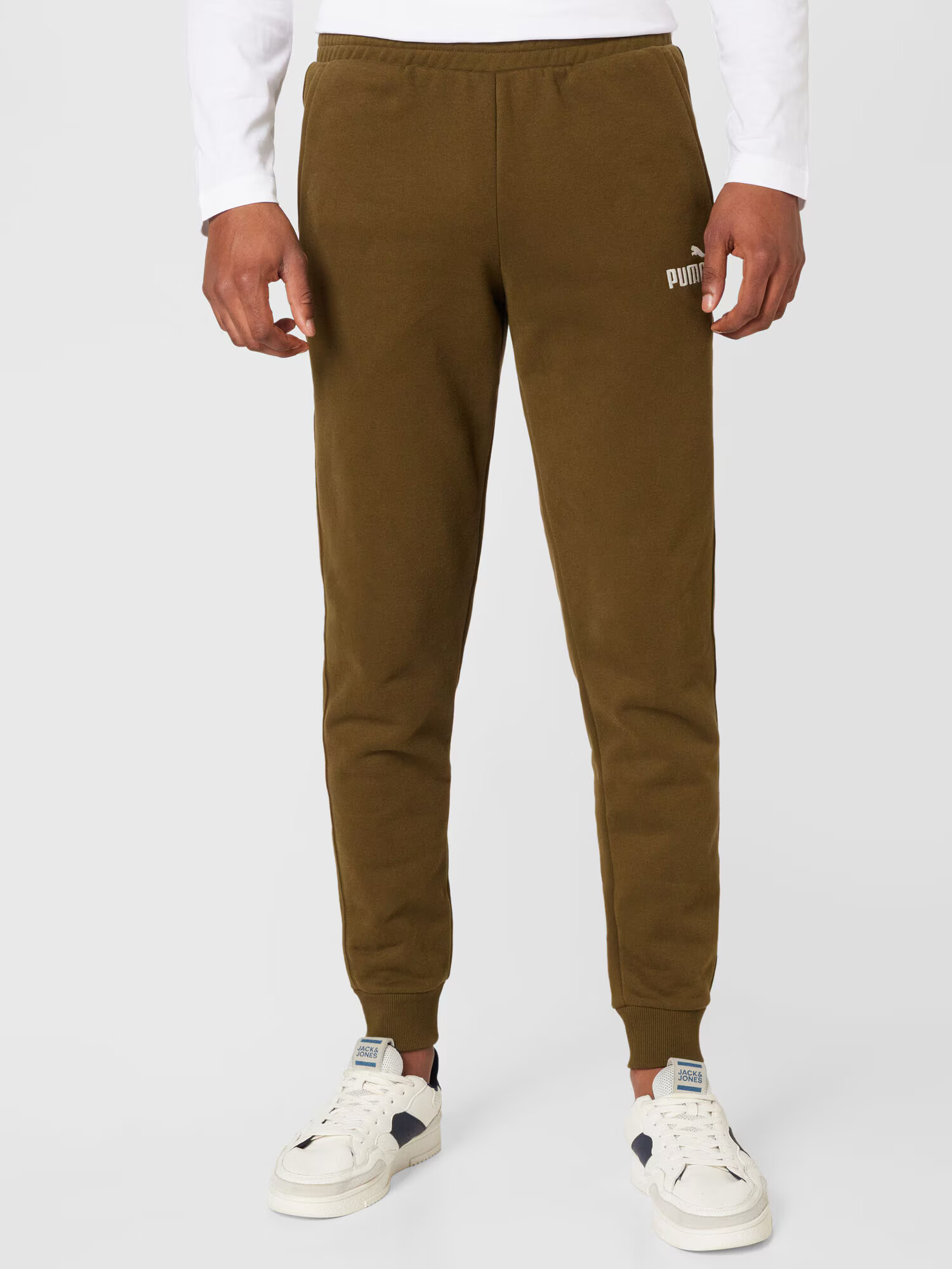 PUMA Pantaloni sport oliv / alb - Pled.ro