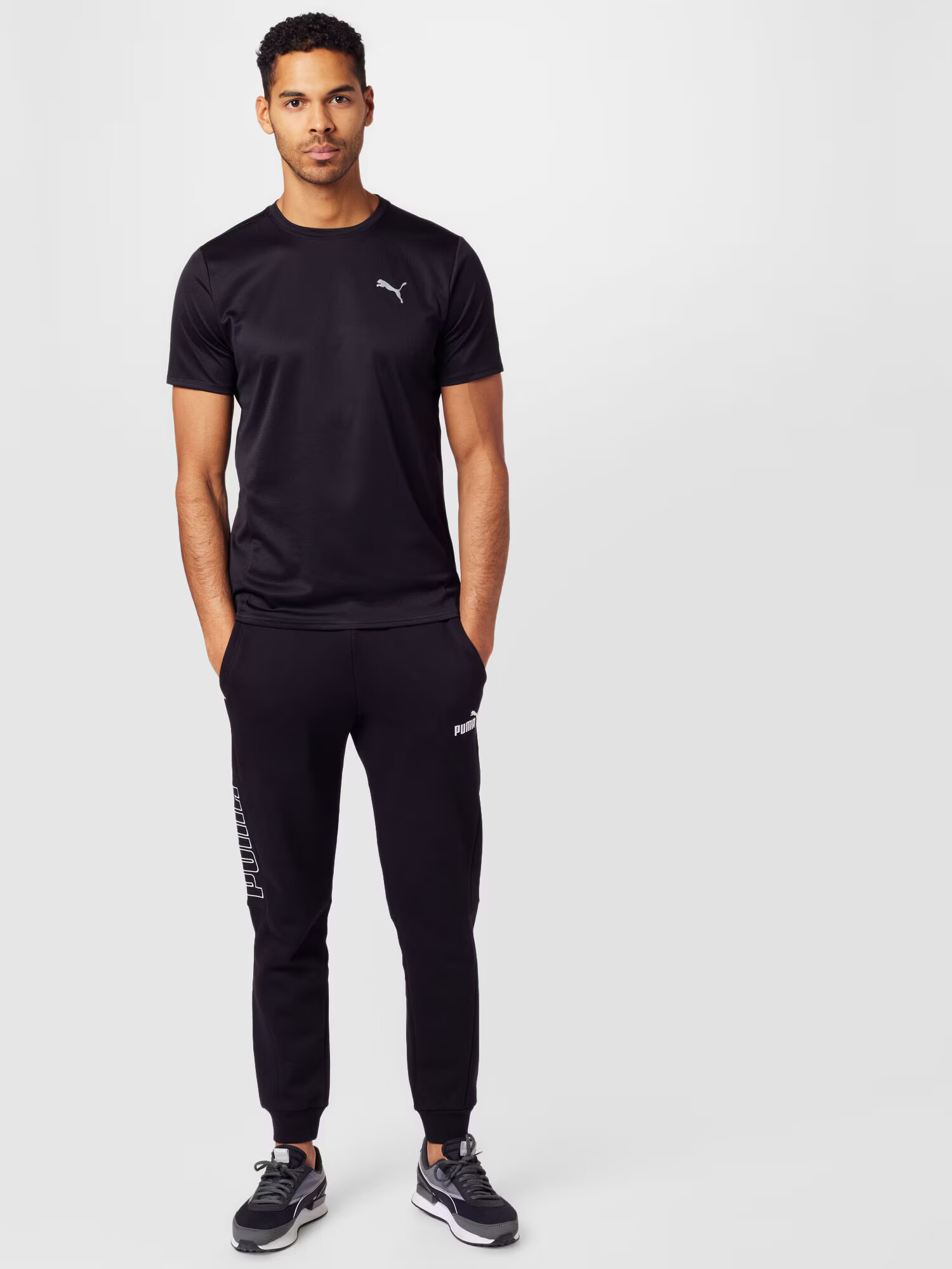 PUMA Pantaloni sport 'Power' negru / alb - Pled.ro