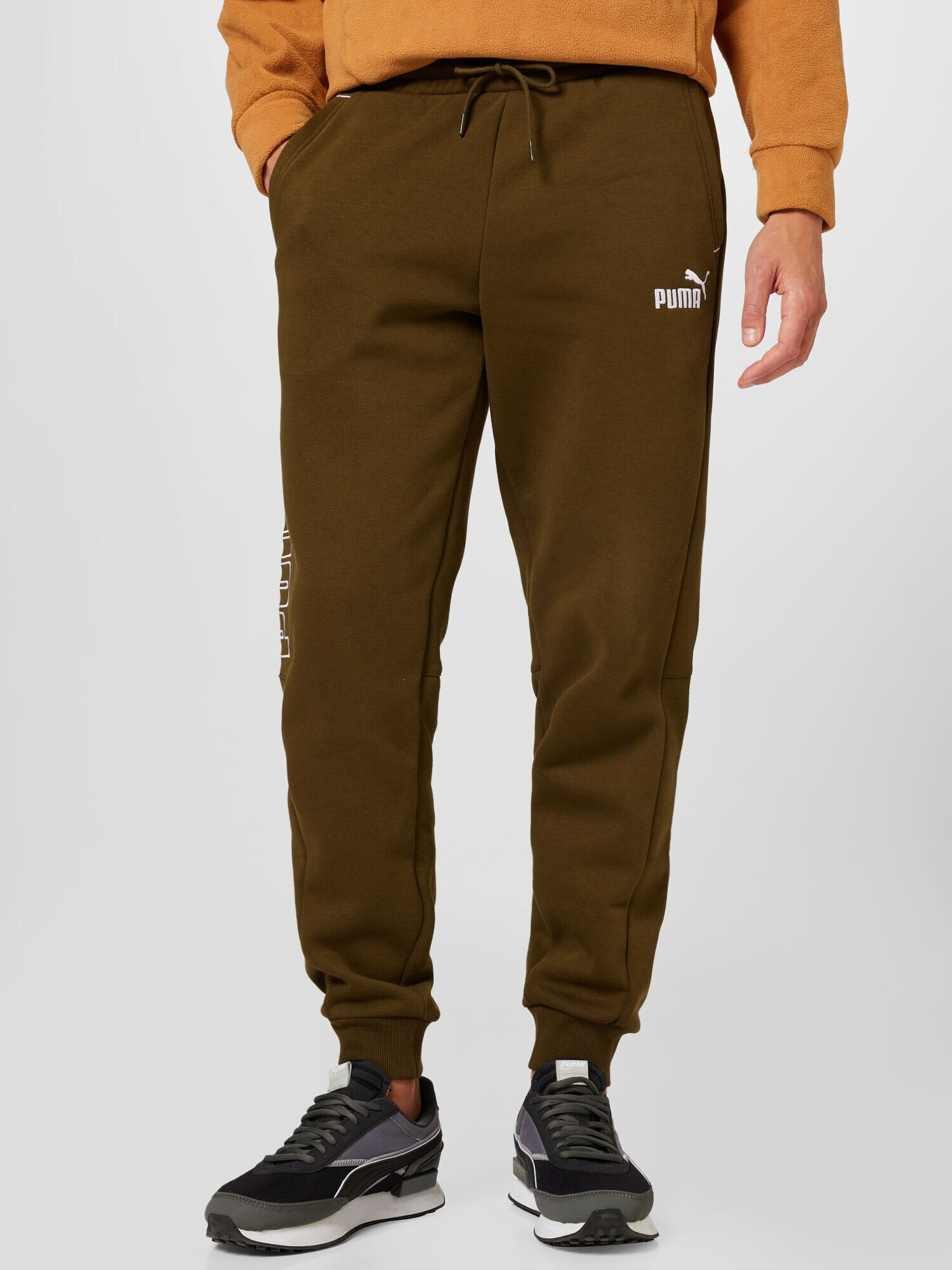 PUMA Pantaloni sport 'Power' oliv / alb - Pled.ro