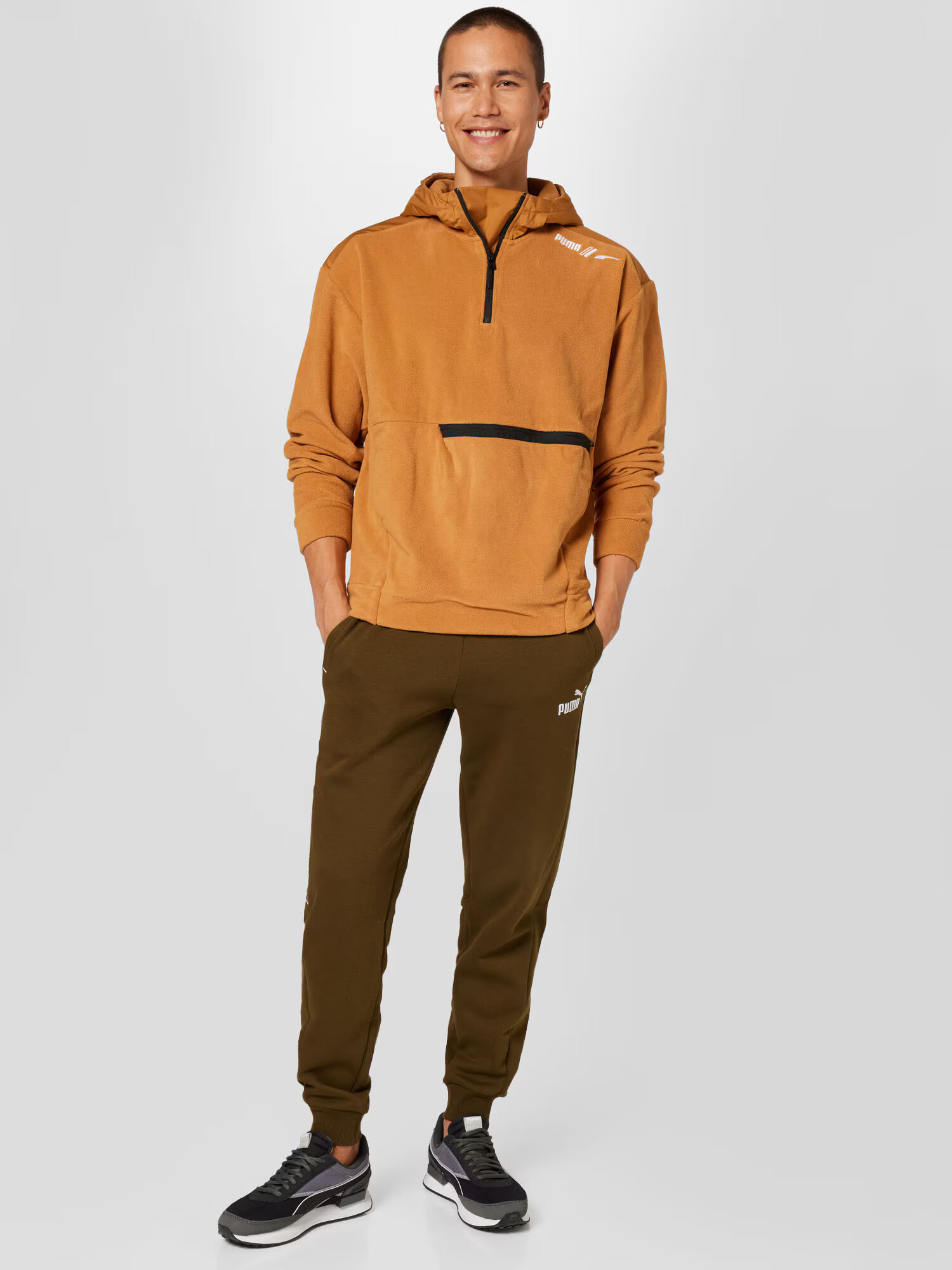 PUMA Pantaloni sport 'Power' oliv / alb - Pled.ro