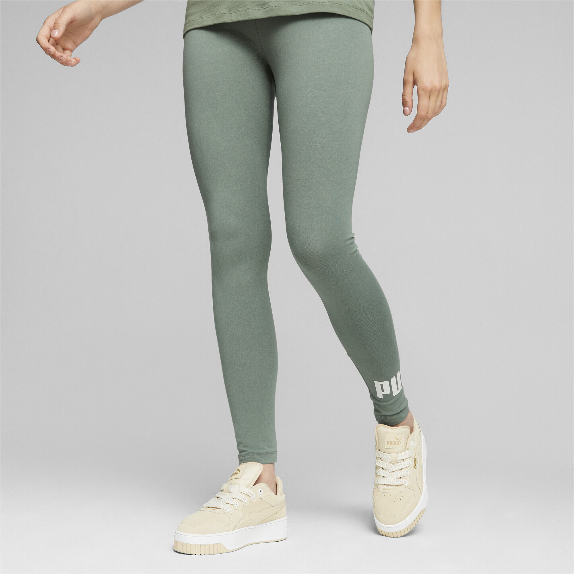 PUMA Pantaloni sport verde pastel / alb - Pled.ro