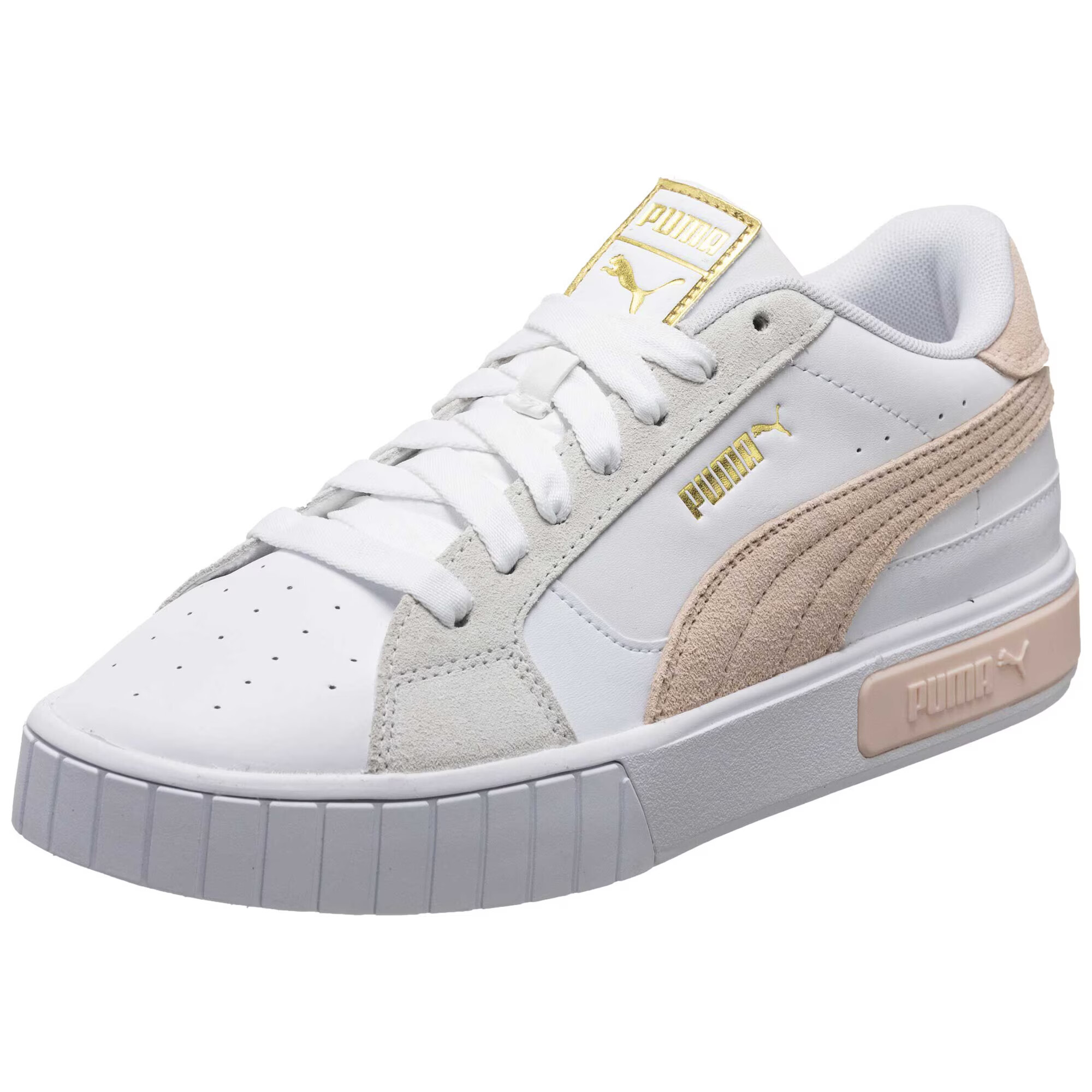 PUMA Sneaker low 'Cali' auriu / gri deschis / portocaliu somon / alb - Pled.ro