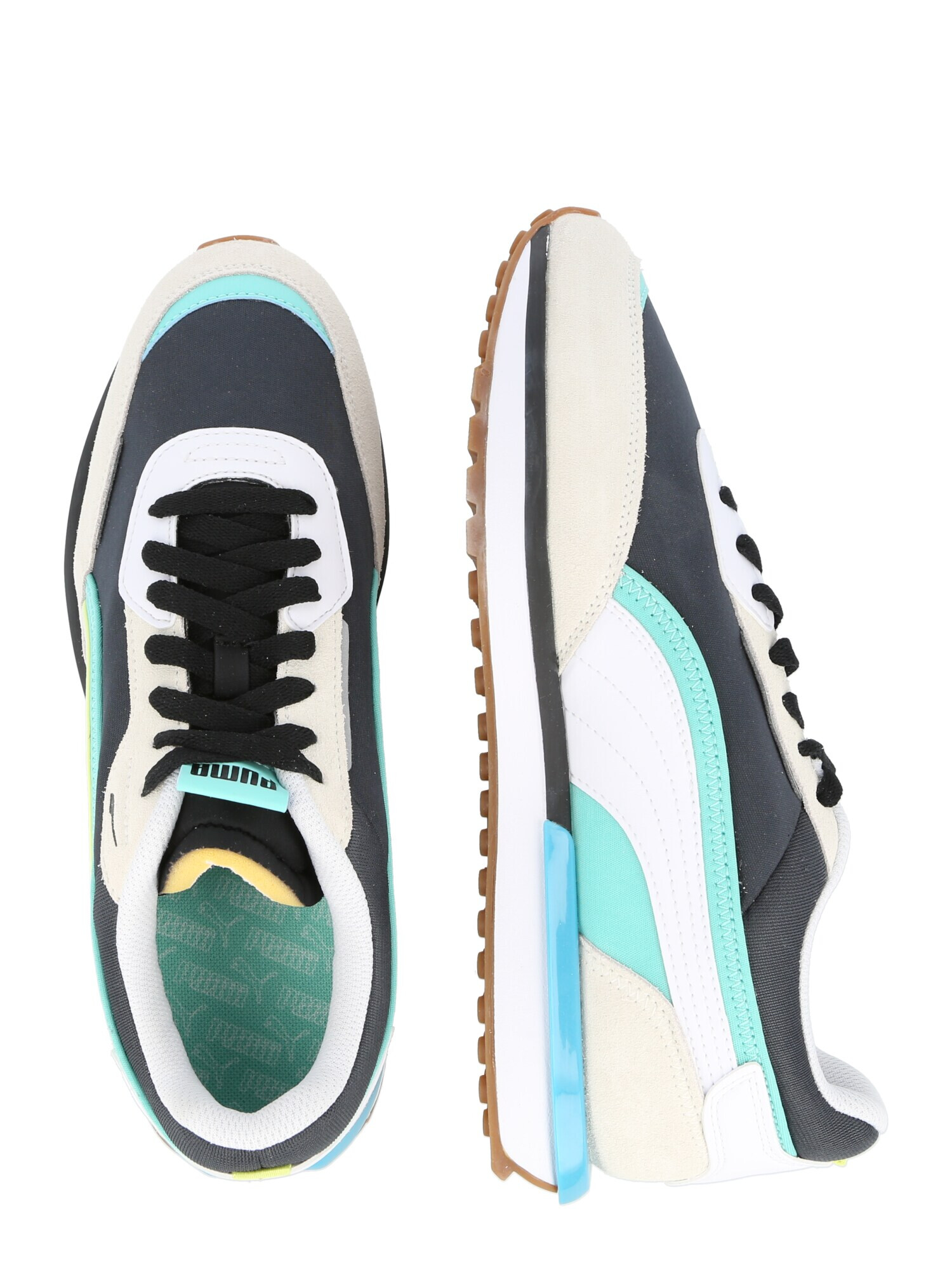 PUMA Sneaker low 'City Rider' crem / albastru / turcoaz / gri / negru / alb - Pled.ro