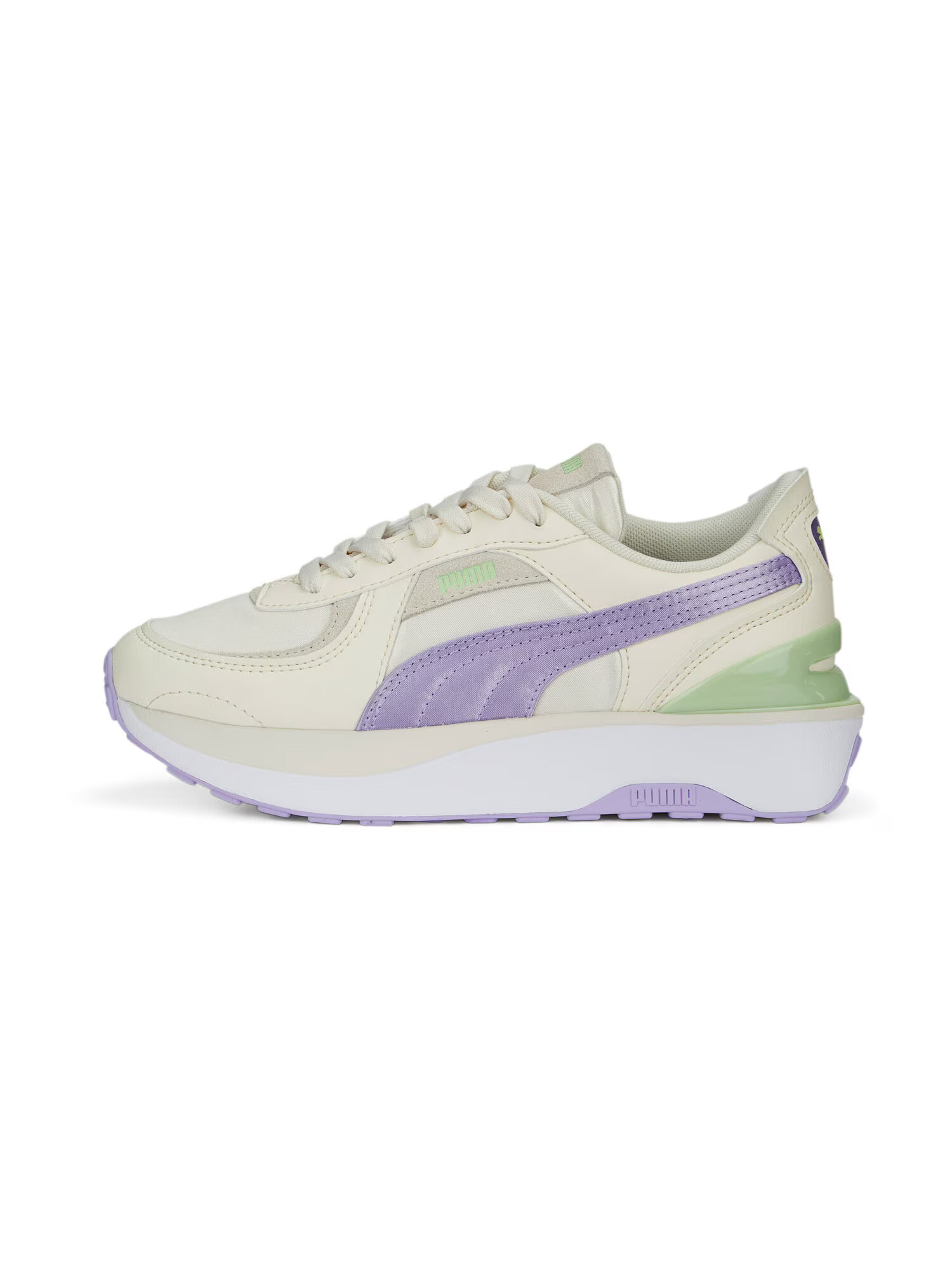 PUMA Sneaker low 'Cruise Rider NU Satin Wns' verde / lila / alb murdar - Pled.ro