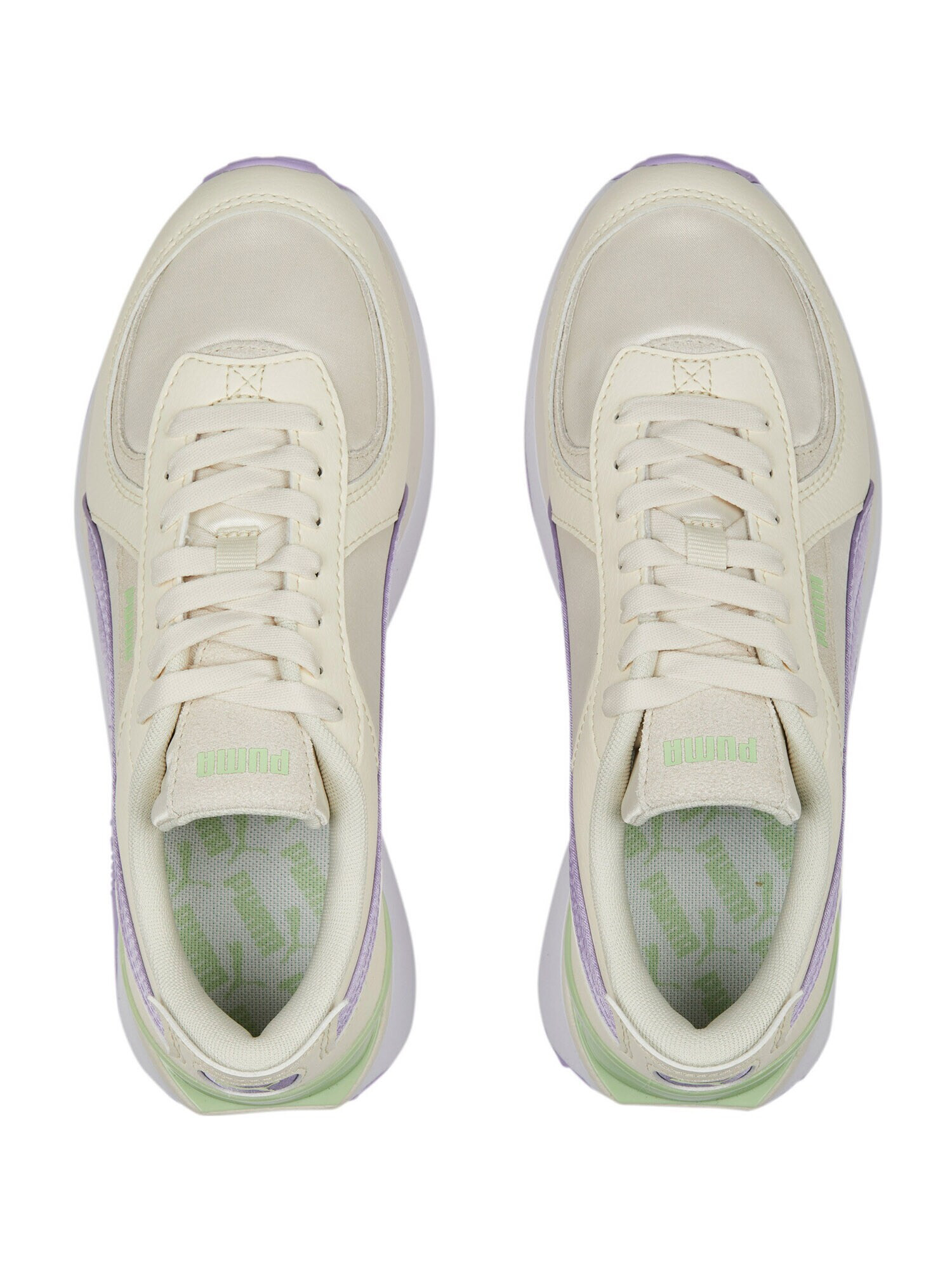 PUMA Sneaker low 'Cruise Rider NU Satin Wns' verde / lila / alb murdar - Pled.ro