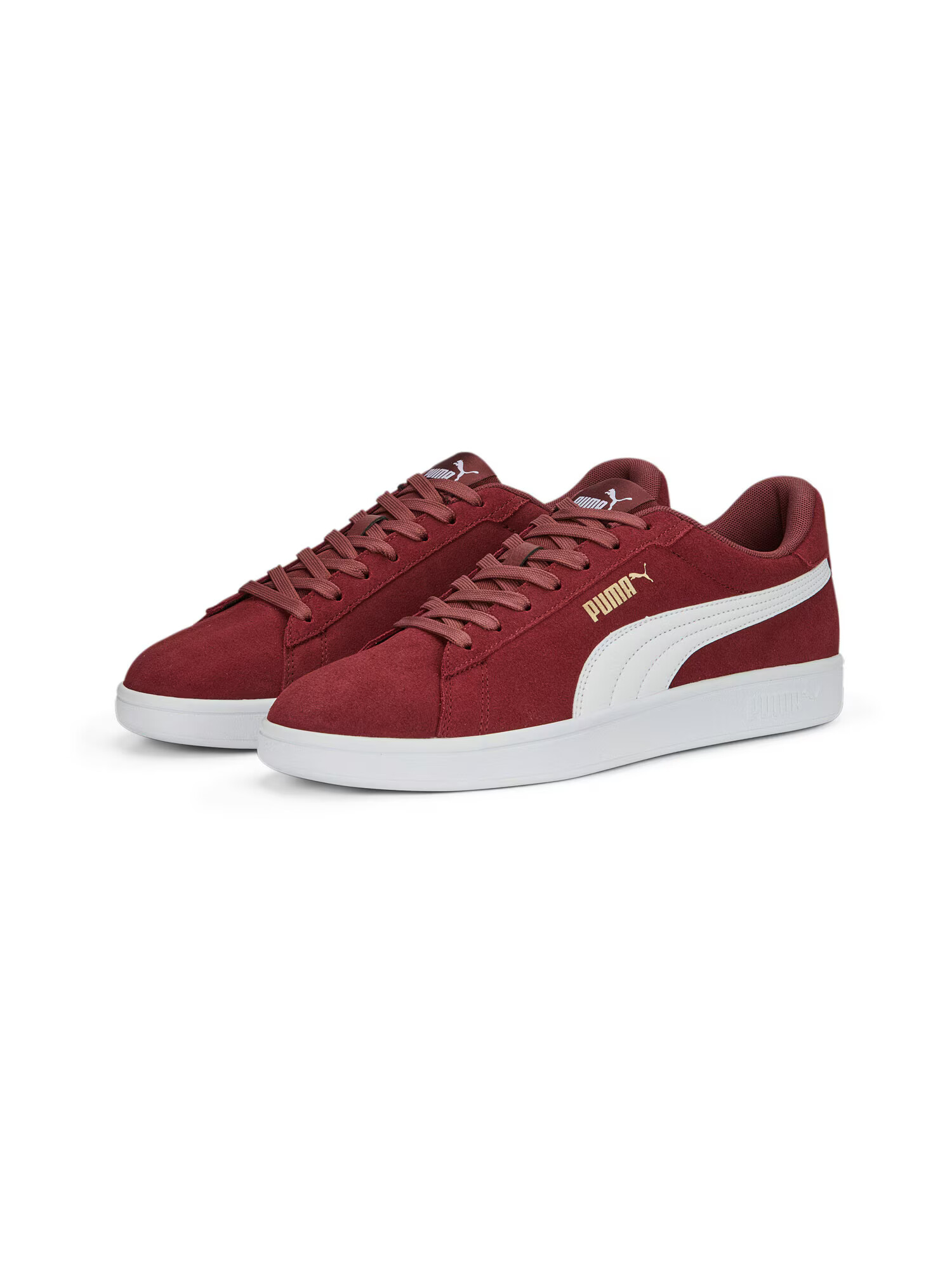 PUMA Sneaker low 'Smash' auriu / roșu cireș / alb - Pled.ro