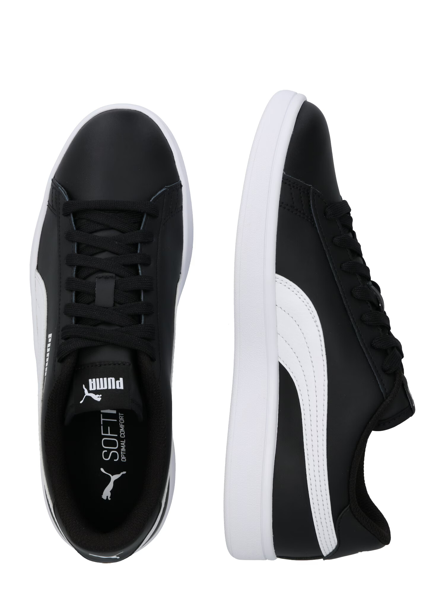 PUMA Sneaker low 'smash' negru / alb - Pled.ro