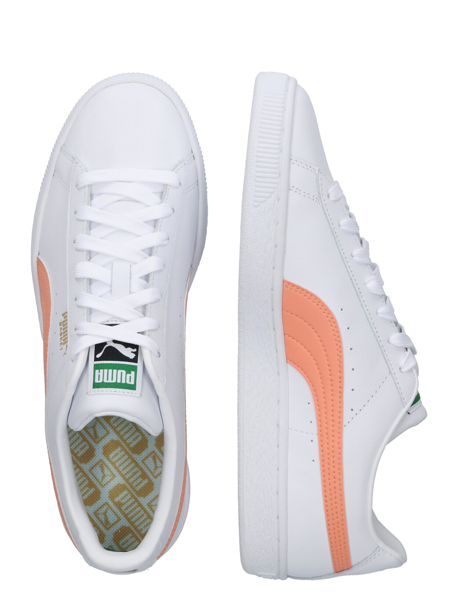 PUMA Sneaker low verde / portocaliu somon / negru / alb - Pled.ro