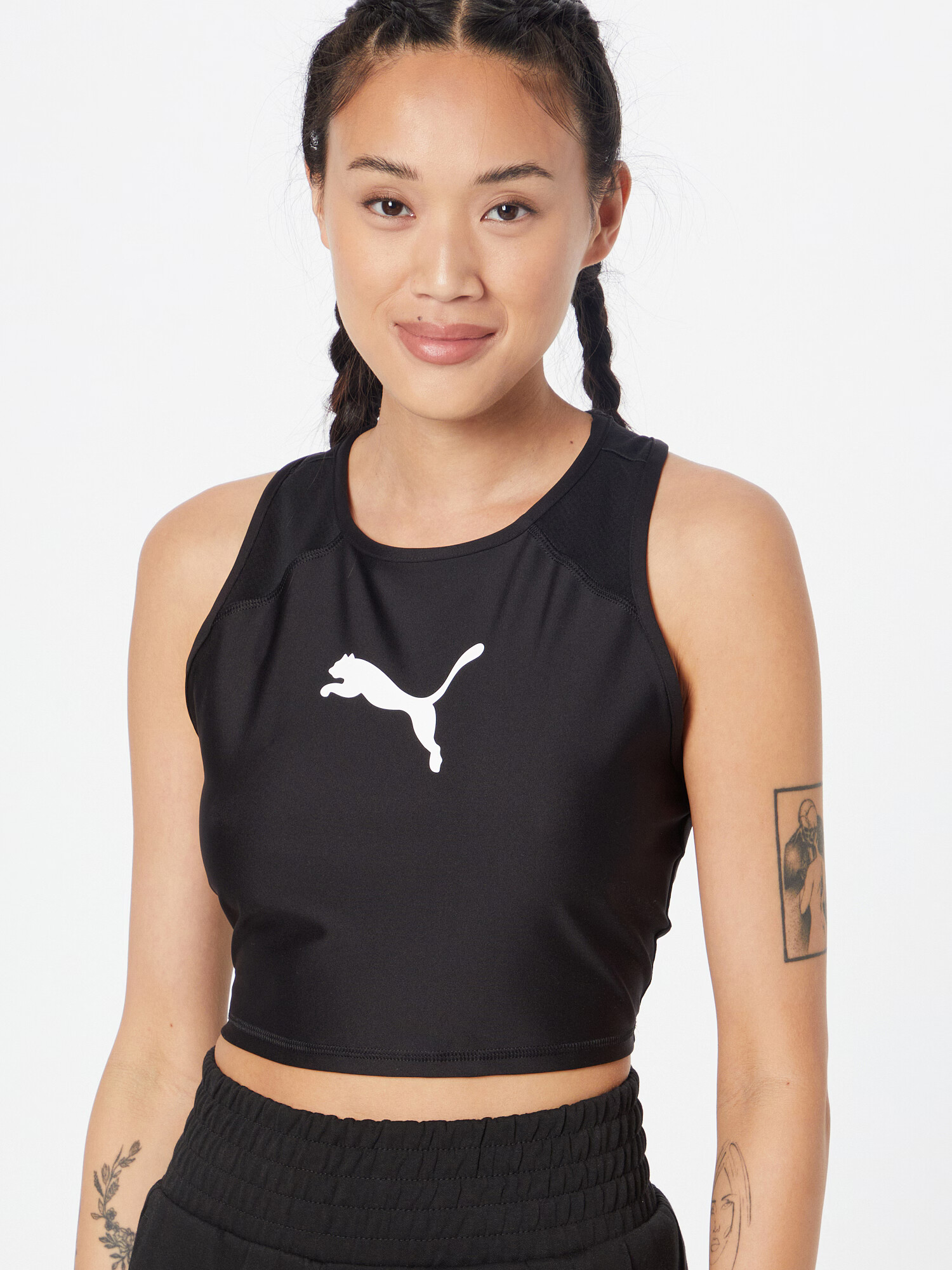 PUMA Sport top 'Fit Eversculpt Fitted Tank' negru / alb - Pled.ro