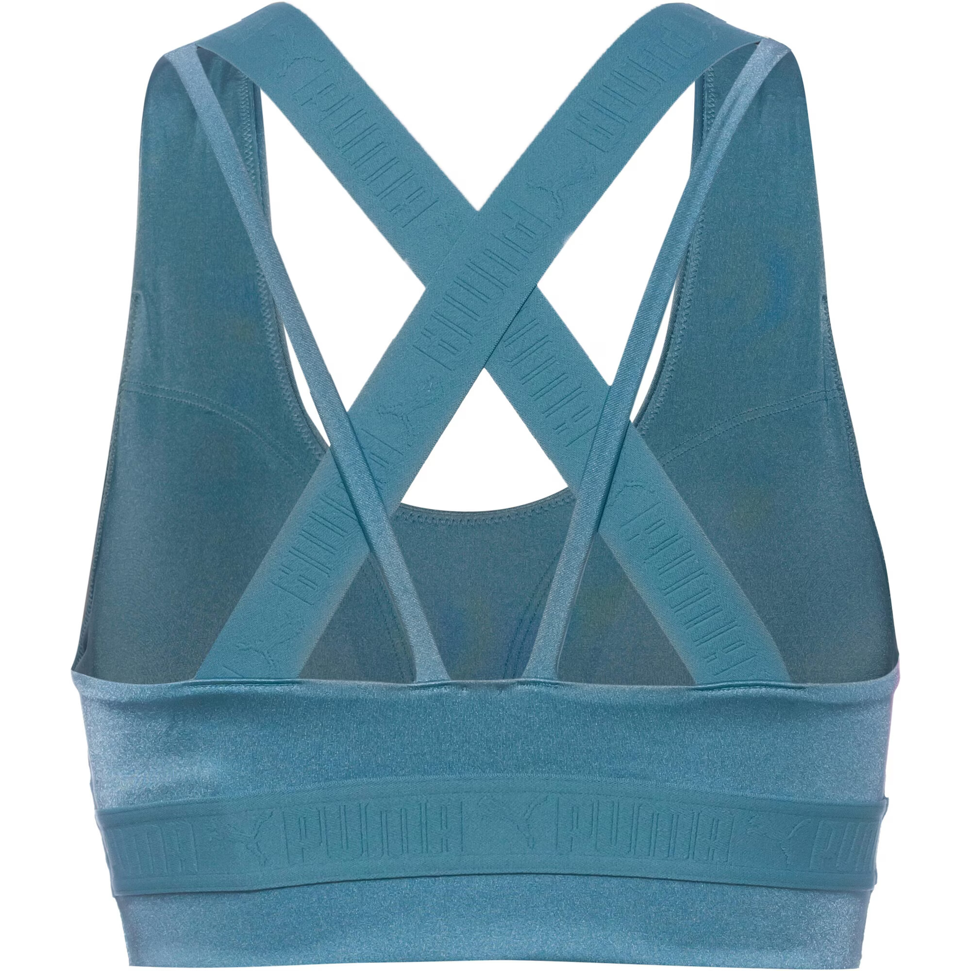 PUMA Sutien sport albastru fumuriu / alb - Pled.ro