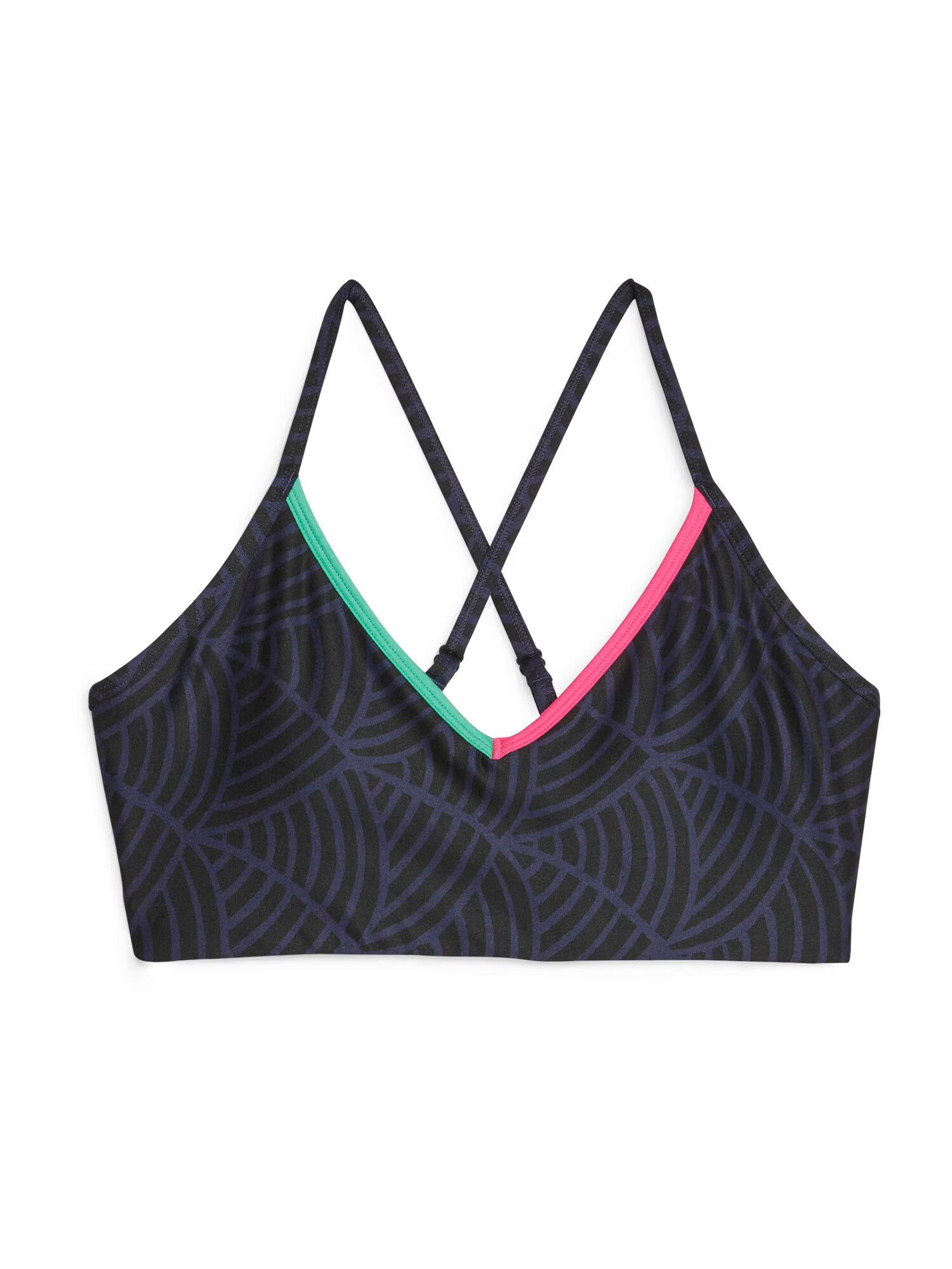 PUMA Sutien sport albastru închis / verde mentă / roz / negru - Pled.ro