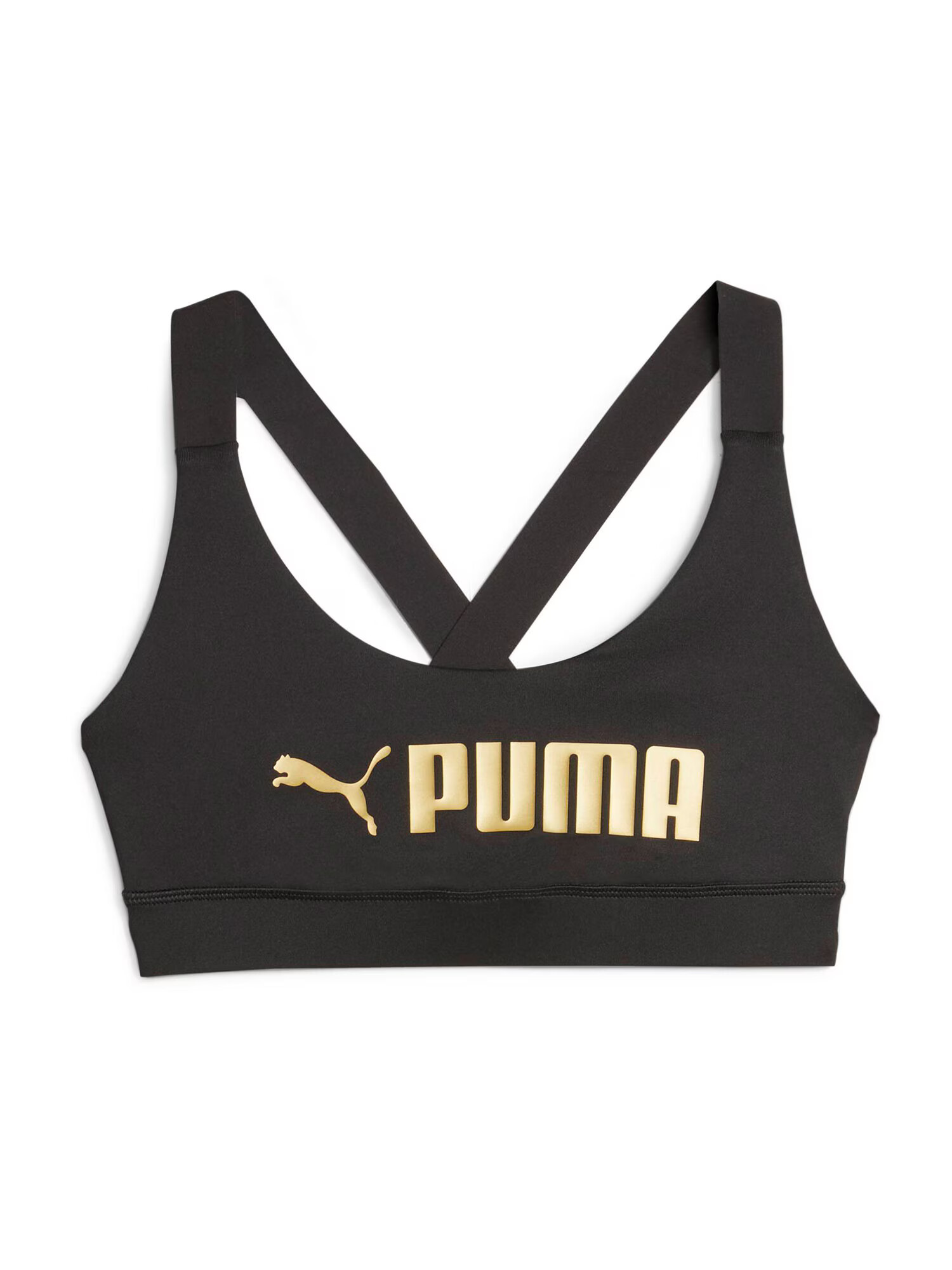 PUMA Sutien sport auriu / negru - Pled.ro