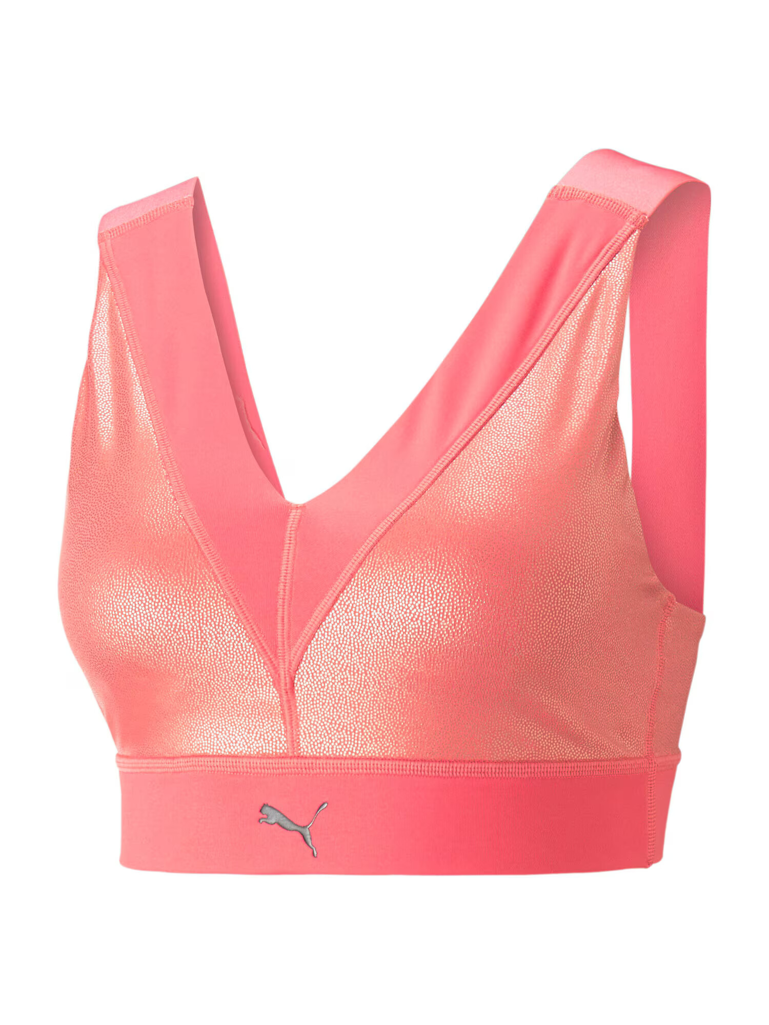 PUMA Sutien sport gri metalic / roz - Pled.ro