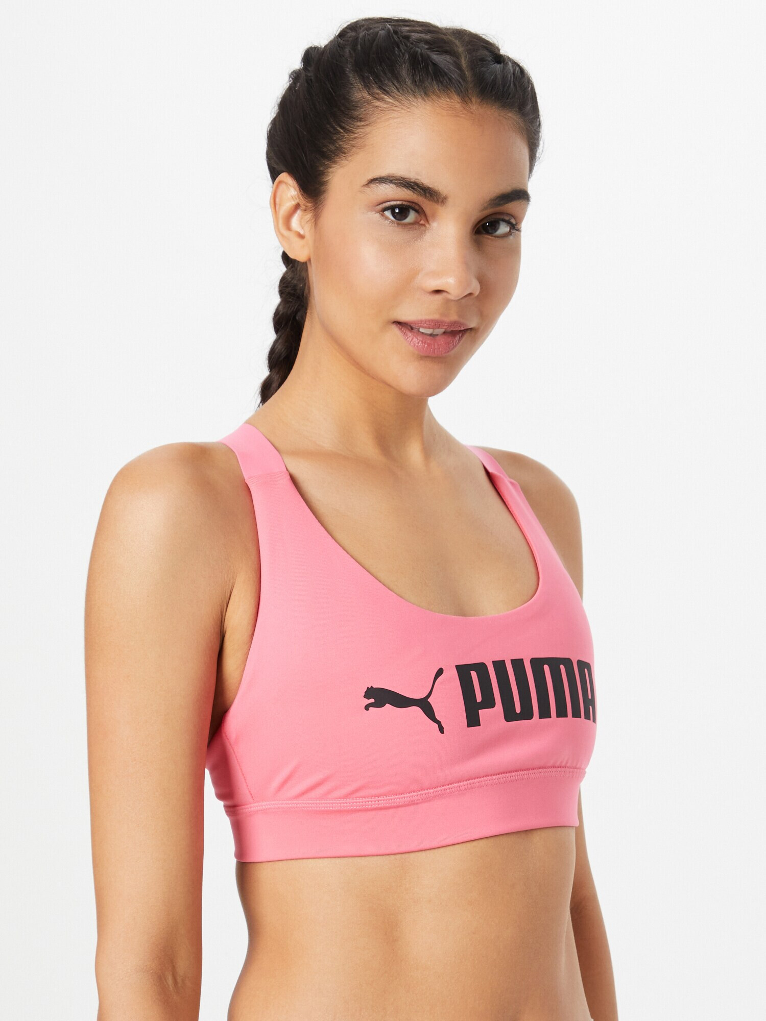 PUMA Sutien sport roz deschis / negru - Pled.ro