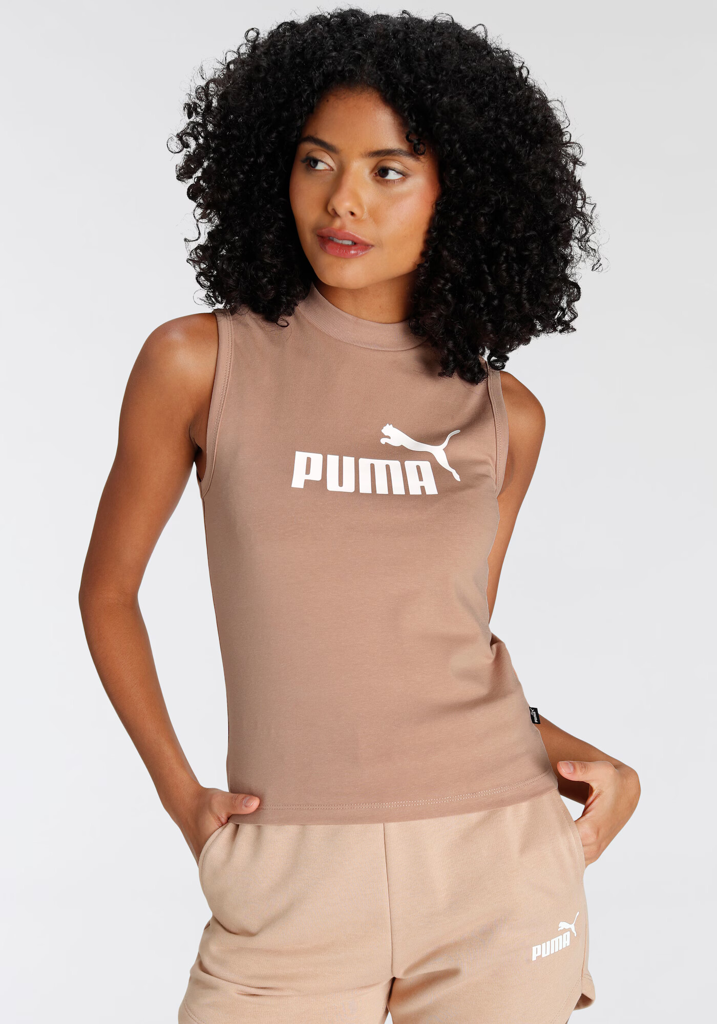 PUMA Sport top șamoa / alb - Pled.ro