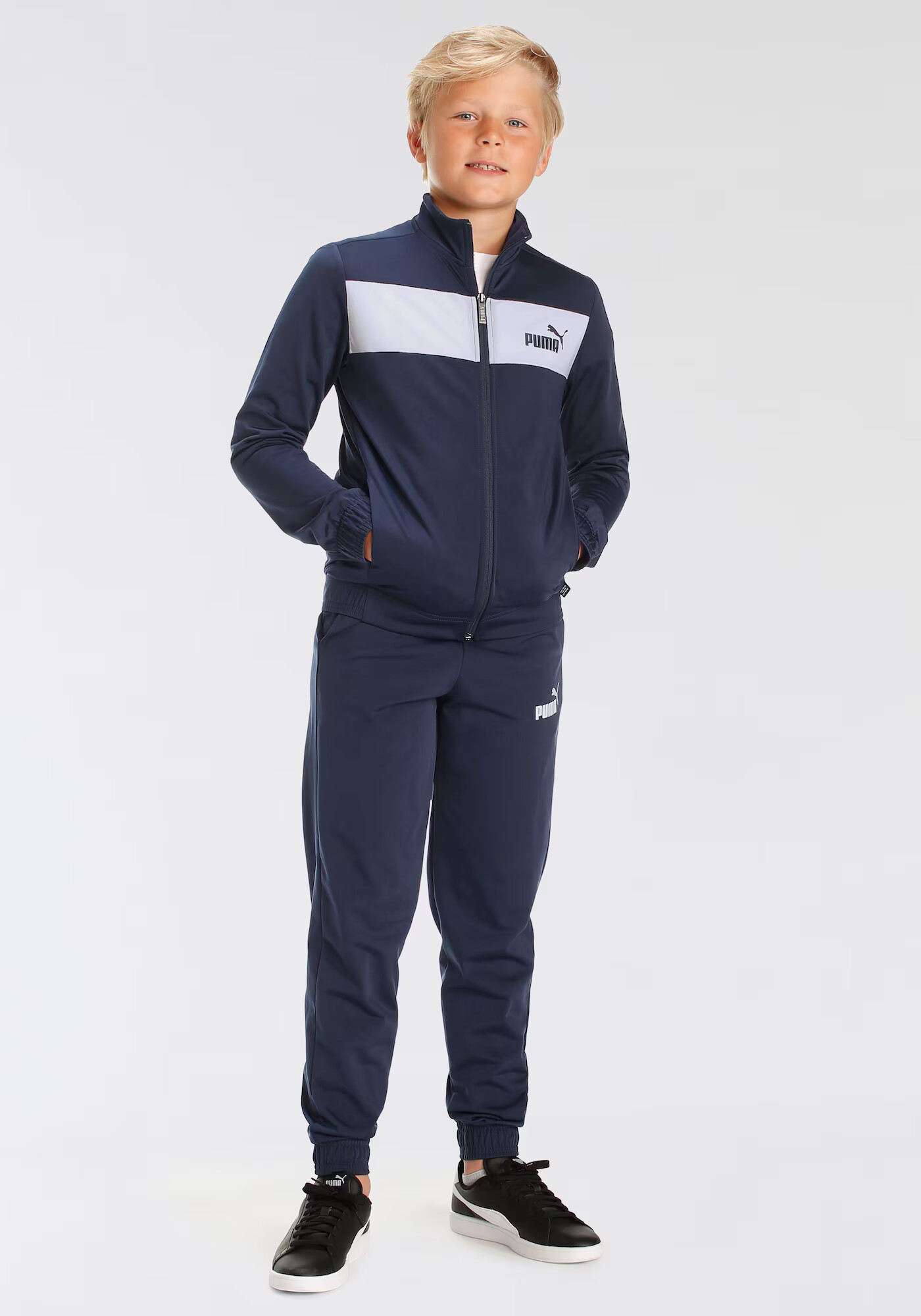 PUMA Costum de trening 'Poly' bleumarin / alb - Pled.ro