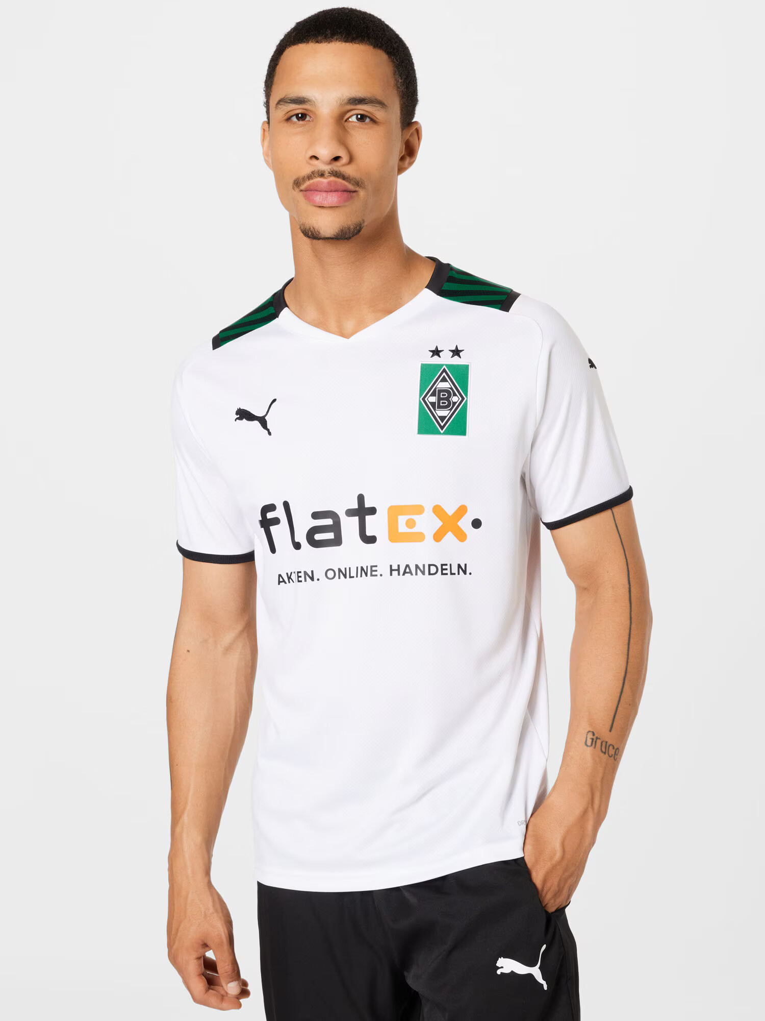 PUMA Tricot 'Borussia Mönchengladbach' verde / portocaliu / negru / alb - Pled.ro