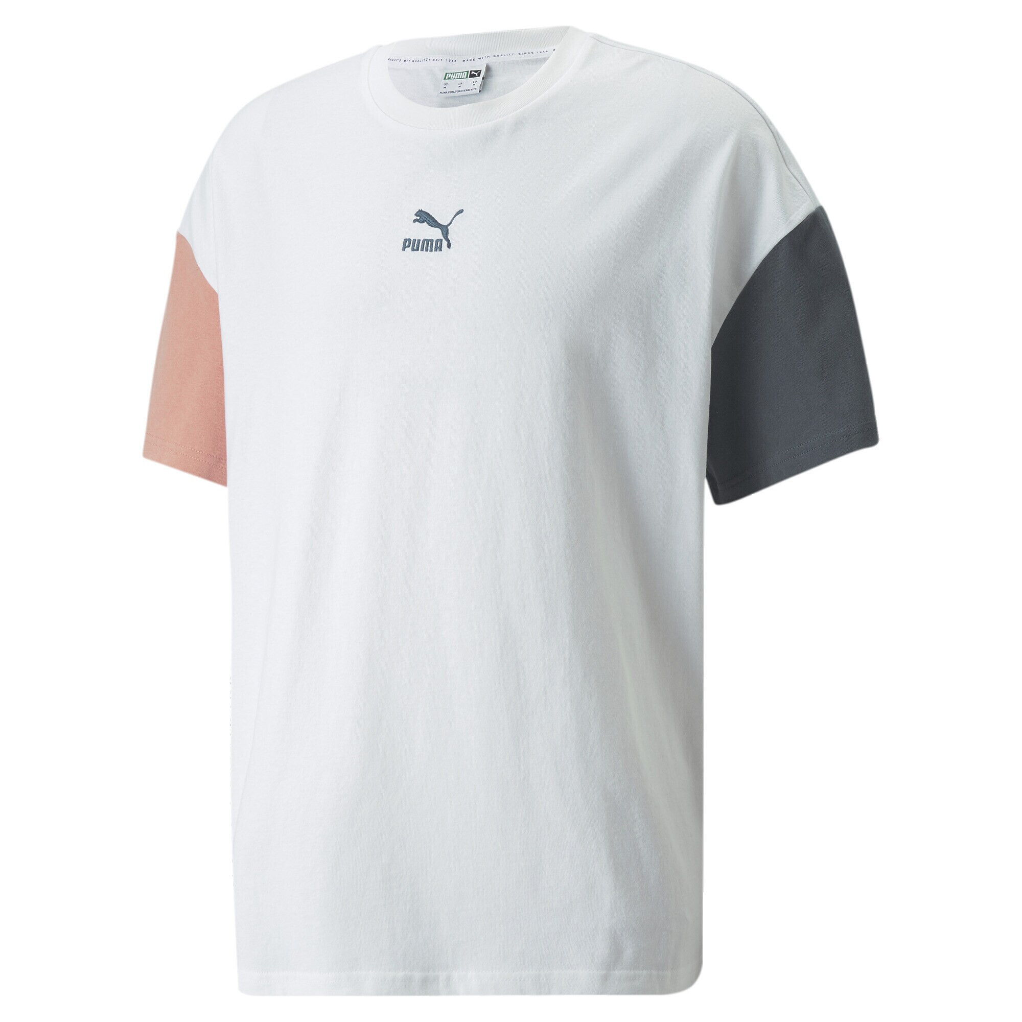 PUMA Tricou albastru marin / portocaliu somon / alb - Pled.ro