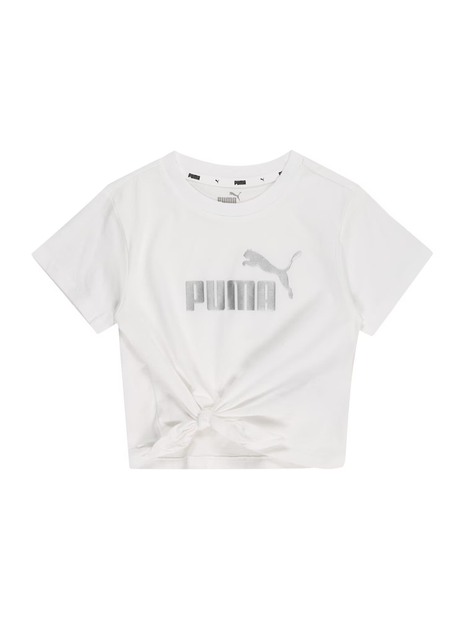 PUMA Tricou argintiu / alb - Pled.ro