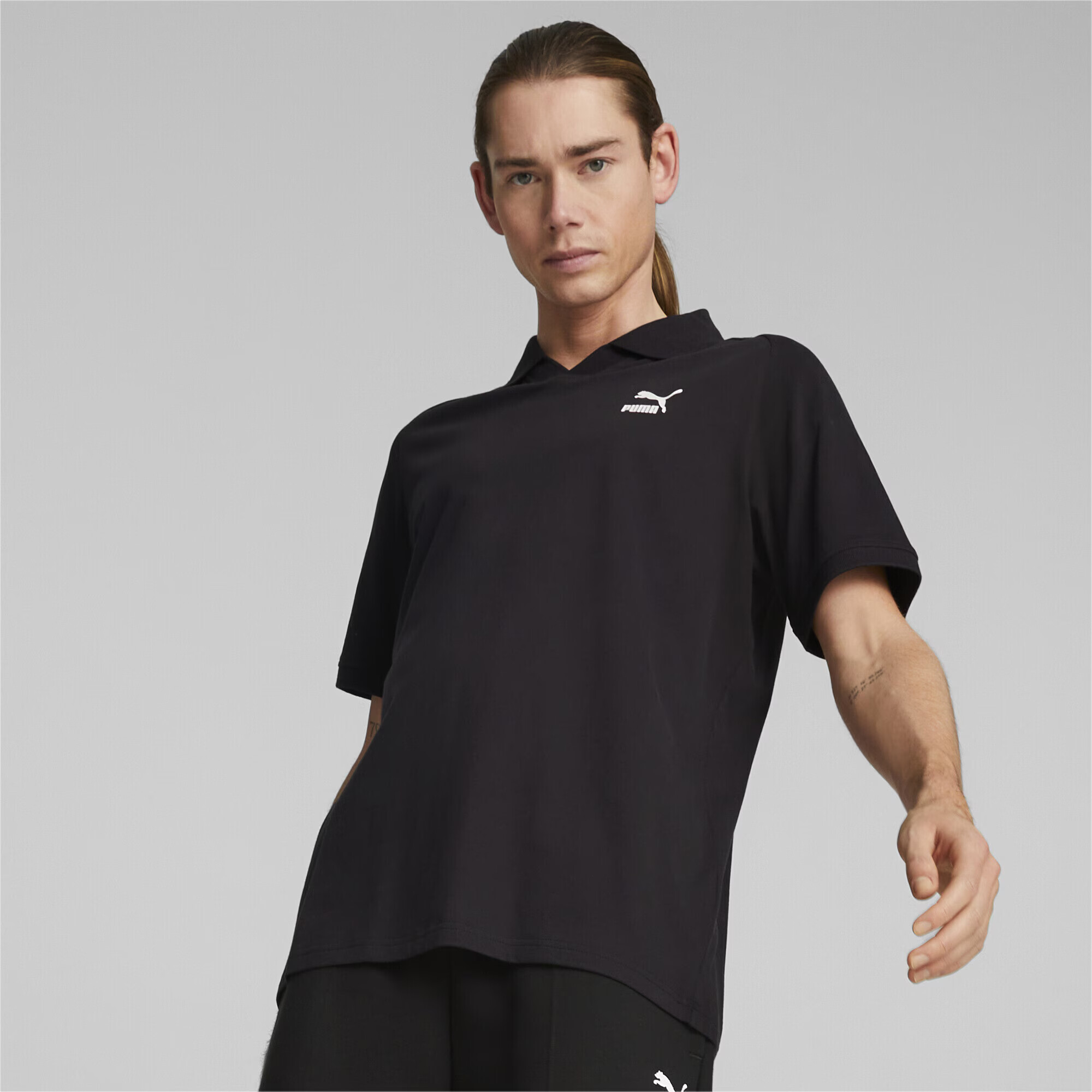 PUMA Tricou 'Classics' negru / alb - Pled.ro