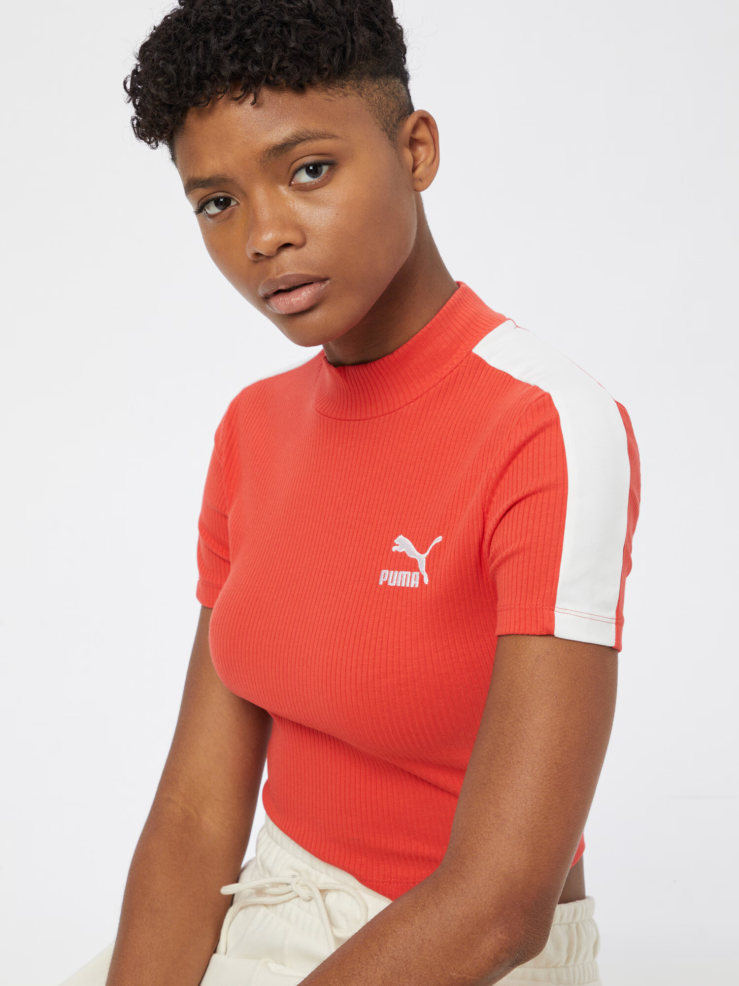 PUMA Tricou 'Classics' roșu orange / alb - Pled.ro