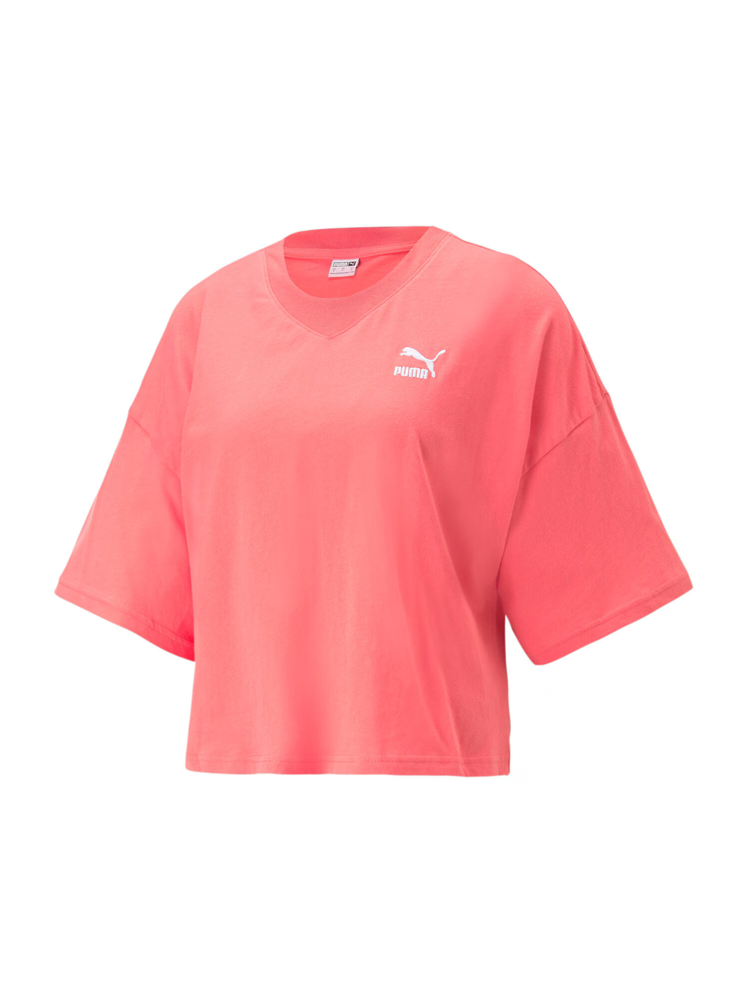 PUMA Tricou corai / alb - Pled.ro