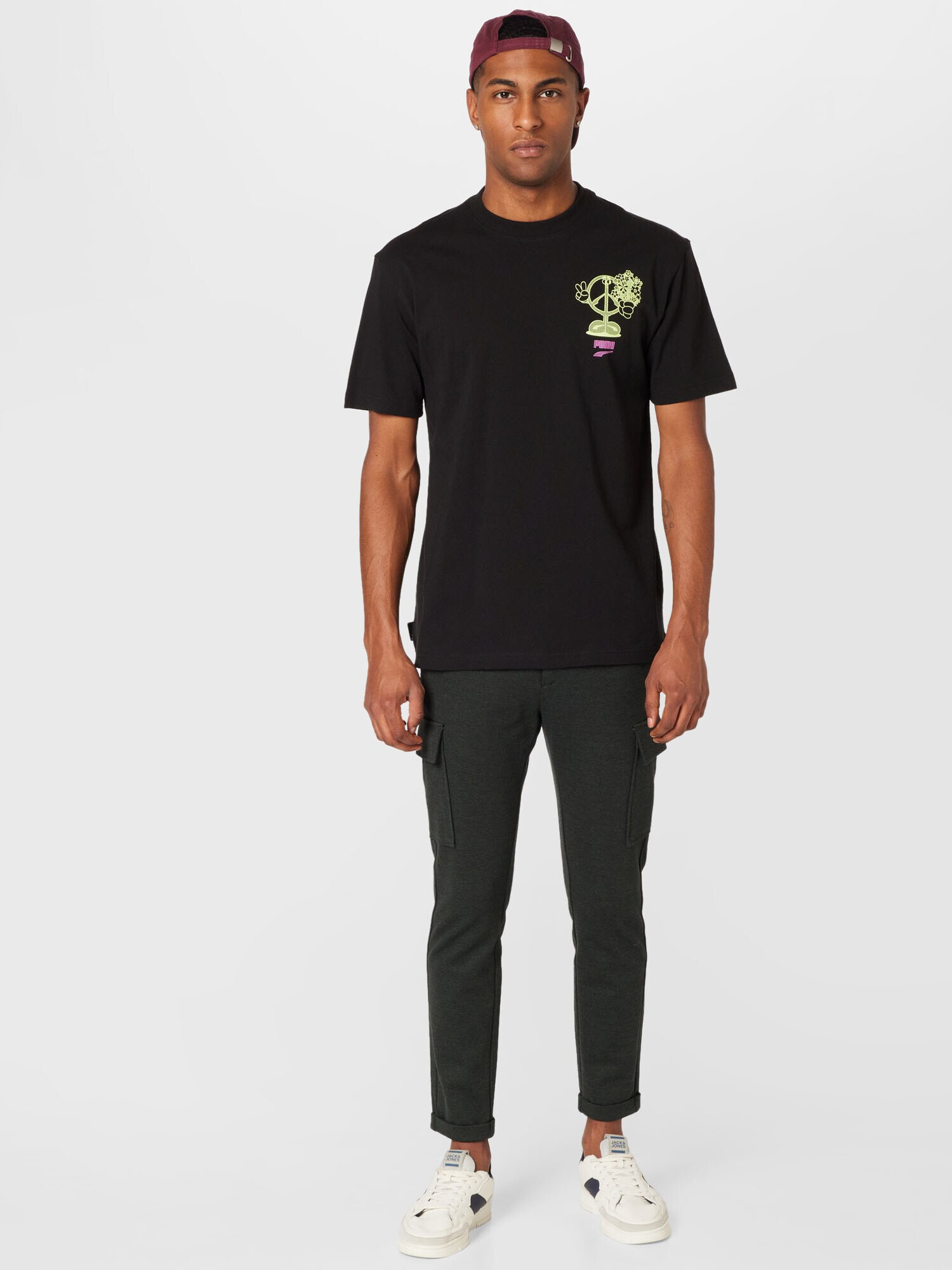 PUMA Tricou 'Downtown' verde deschis / ciclam / negru - Pled.ro