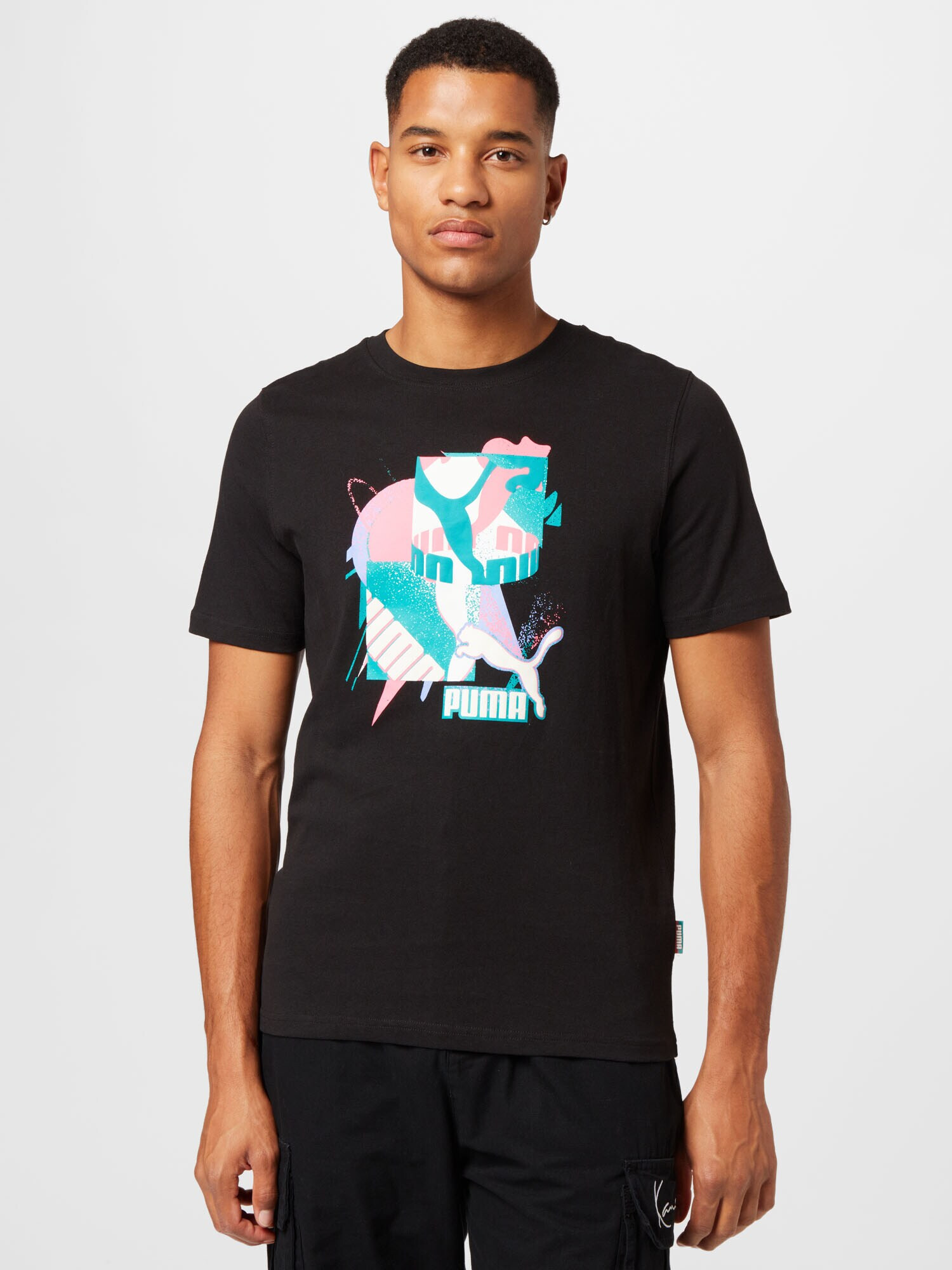 PUMA Tricou 'Fandom' turcoaz / mov liliachiu / negru / alb - Pled.ro