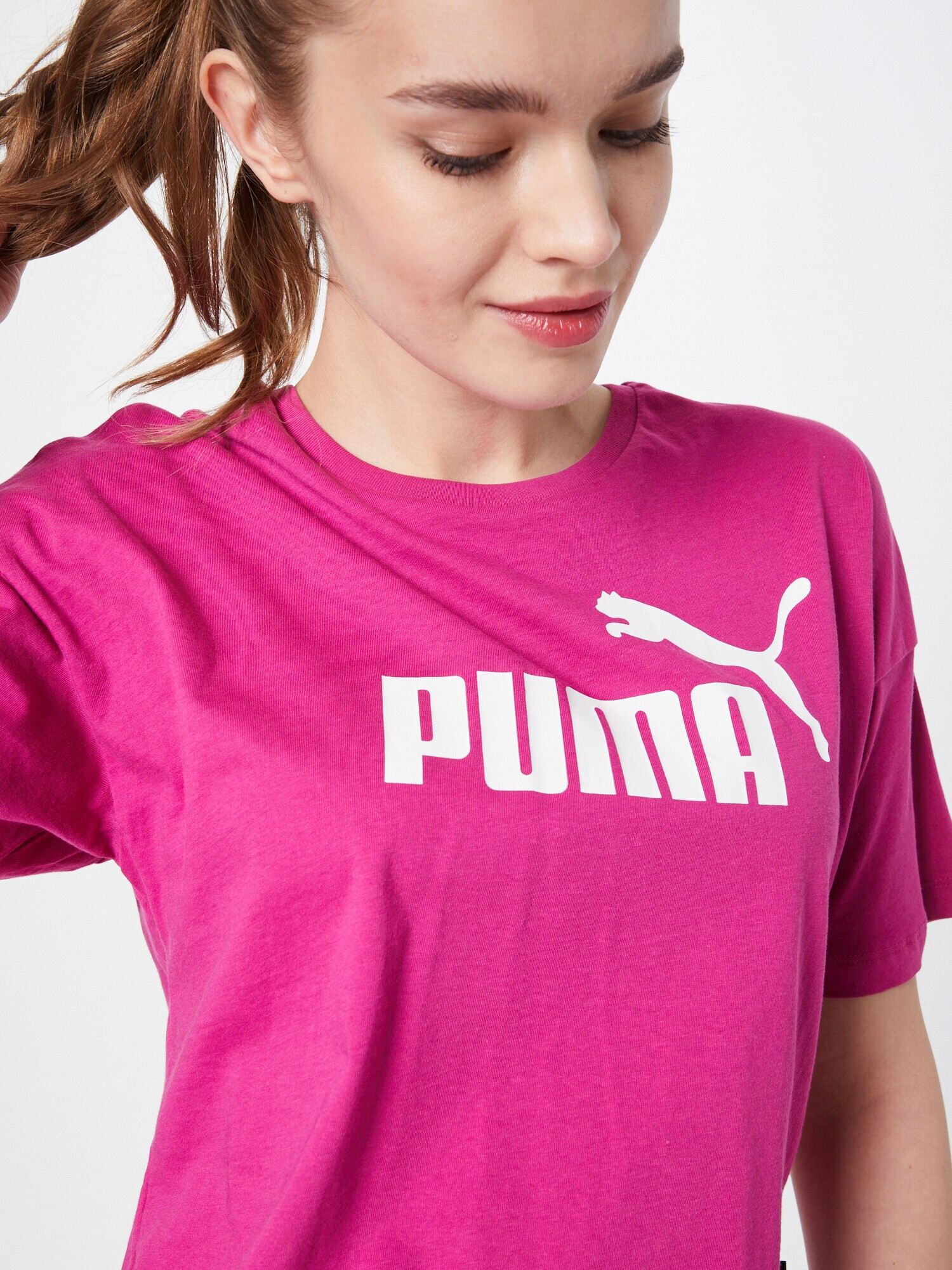 PUMA Tricou fucsia / alb - Pled.ro