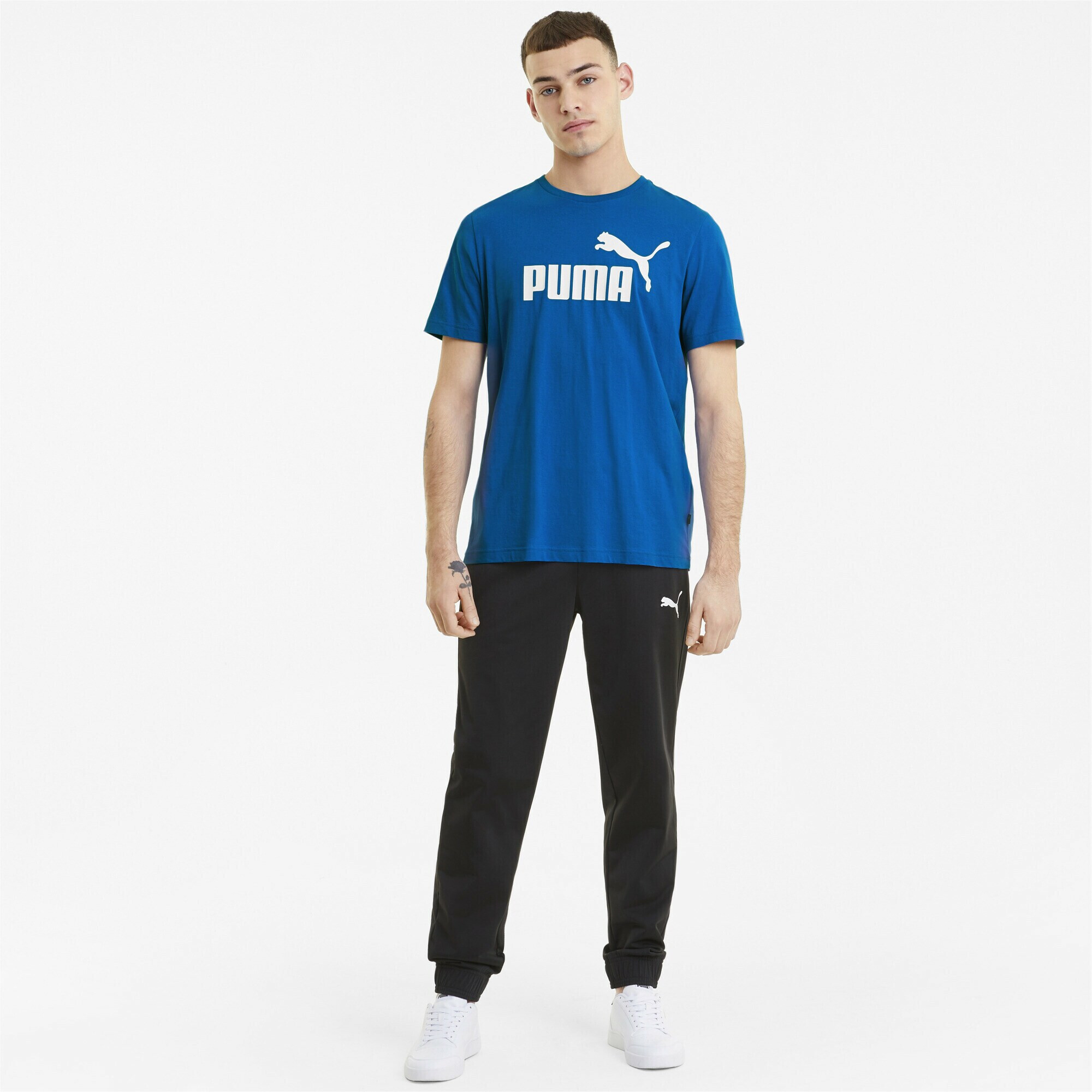 PUMA Tricou albastru regal / alb - Pled.ro