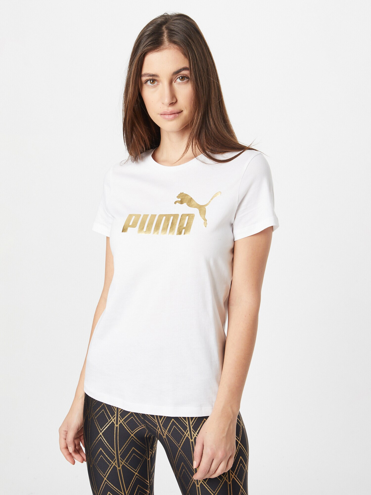 PUMA Tricou funcțional auriu / alb - Pled.ro