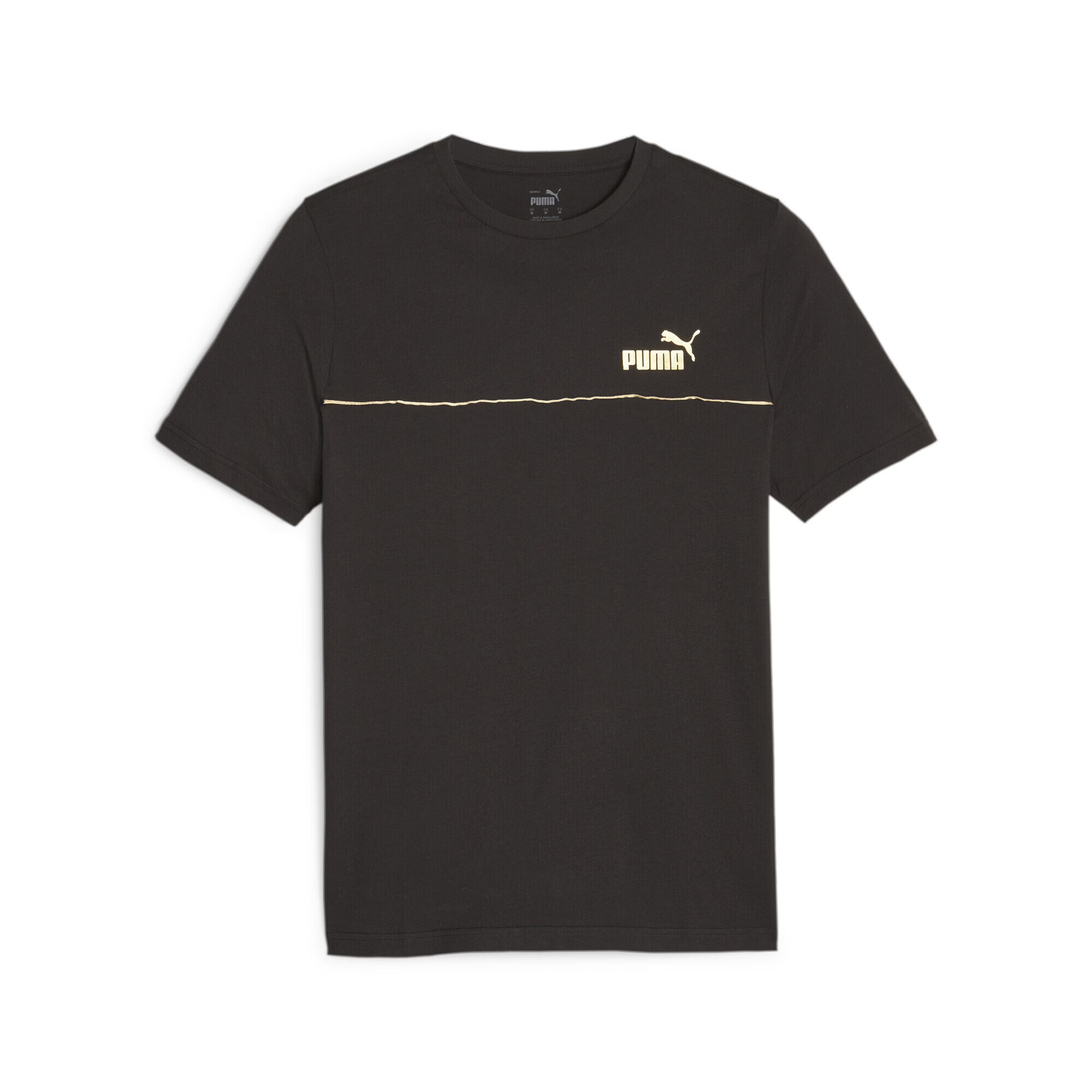 PUMA Tricou funcțional 'ESS+ MINIMAL GOLD' negru / alb - Pled.ro