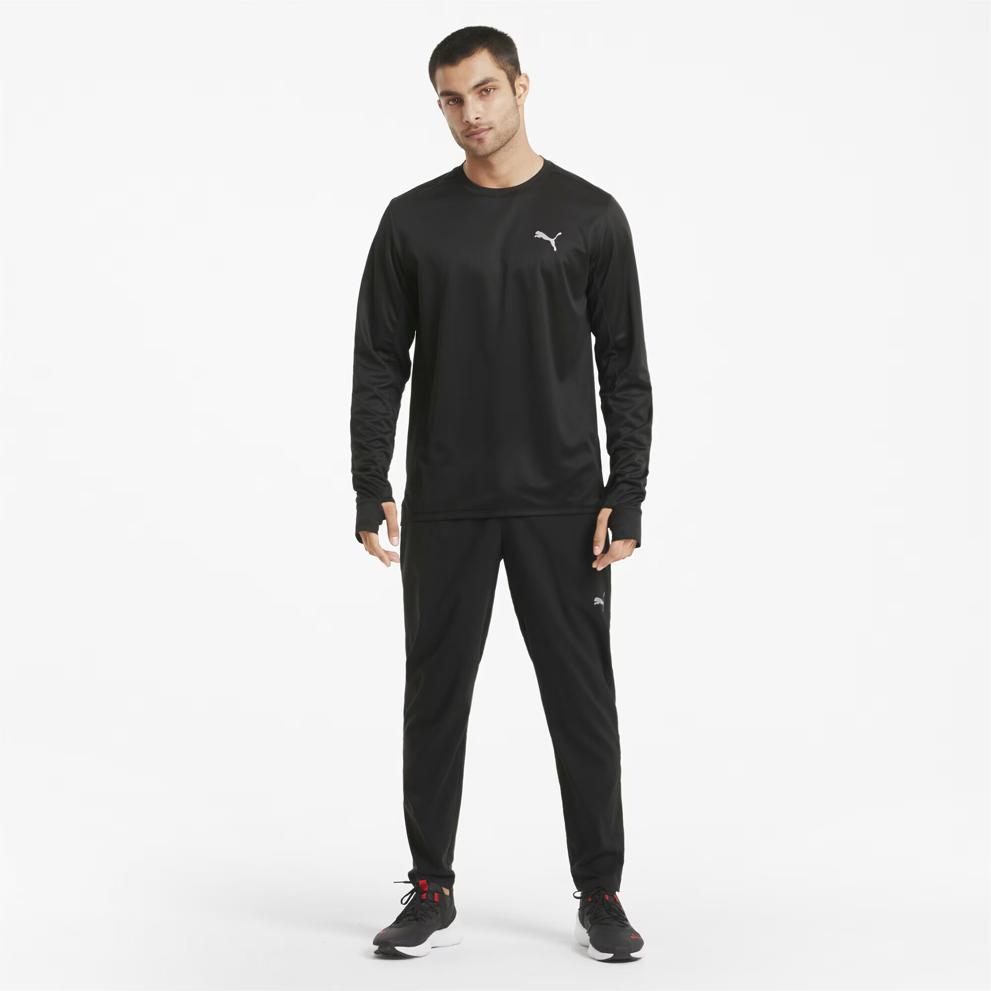 PUMA Tricou funcțional gri deschis / negru - Pled.ro