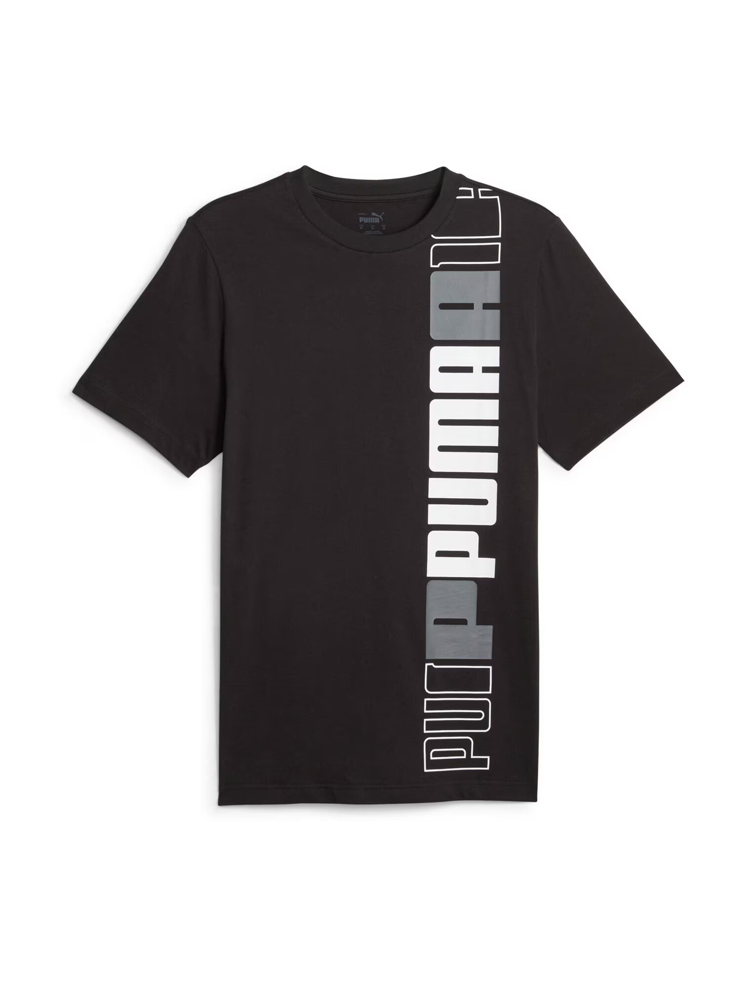 PUMA Tricou funcțional 'ESS+ LOGO' gri / negru / alb - Pled.ro