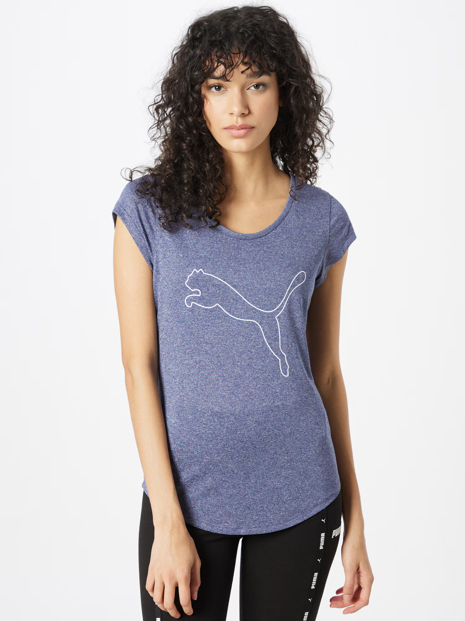 PUMA Tricou funcțional 'HEATHER' indigo / alb - Pled.ro