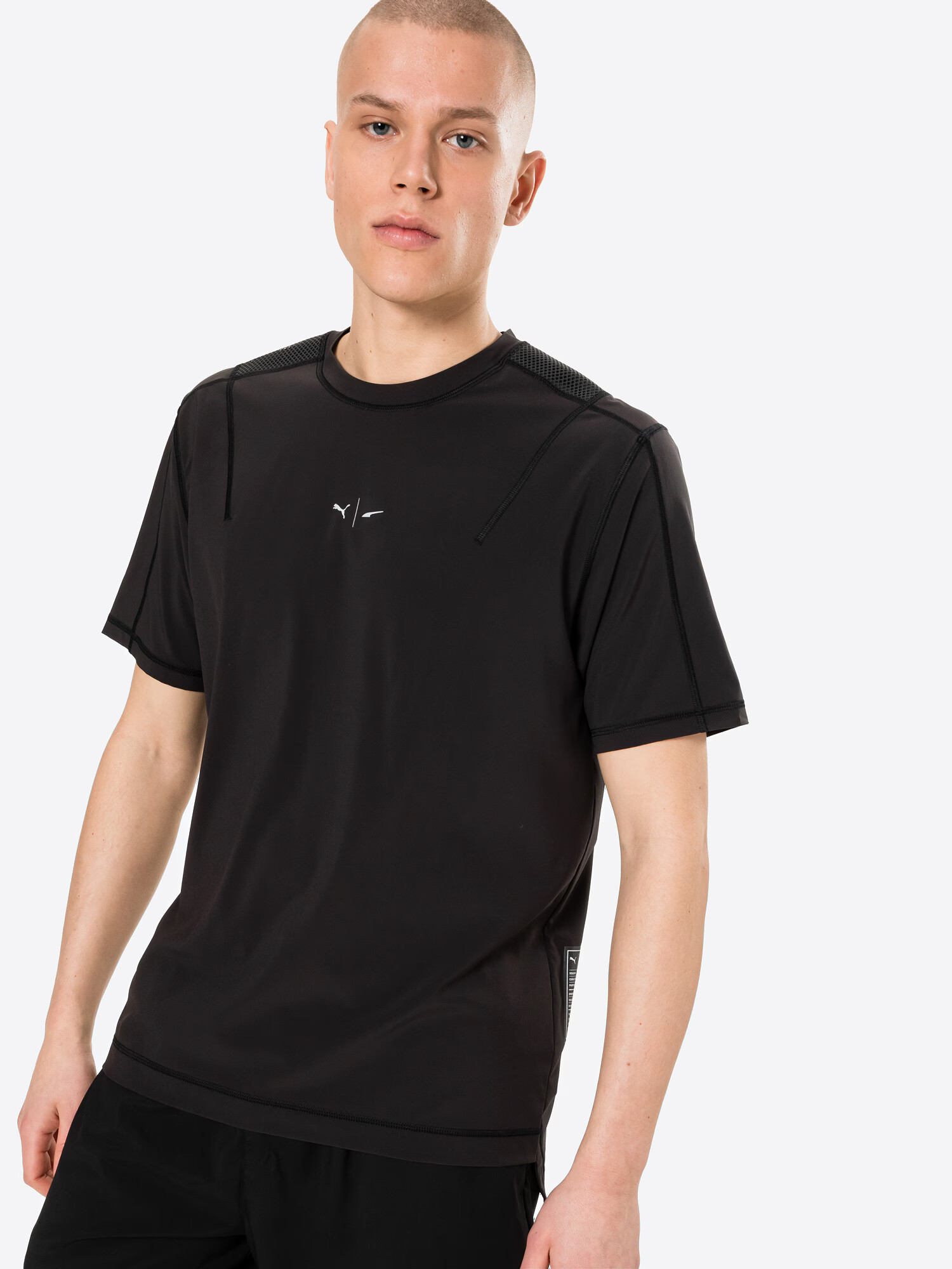 PUMA Tricou funcțional negru / alb - Pled.ro