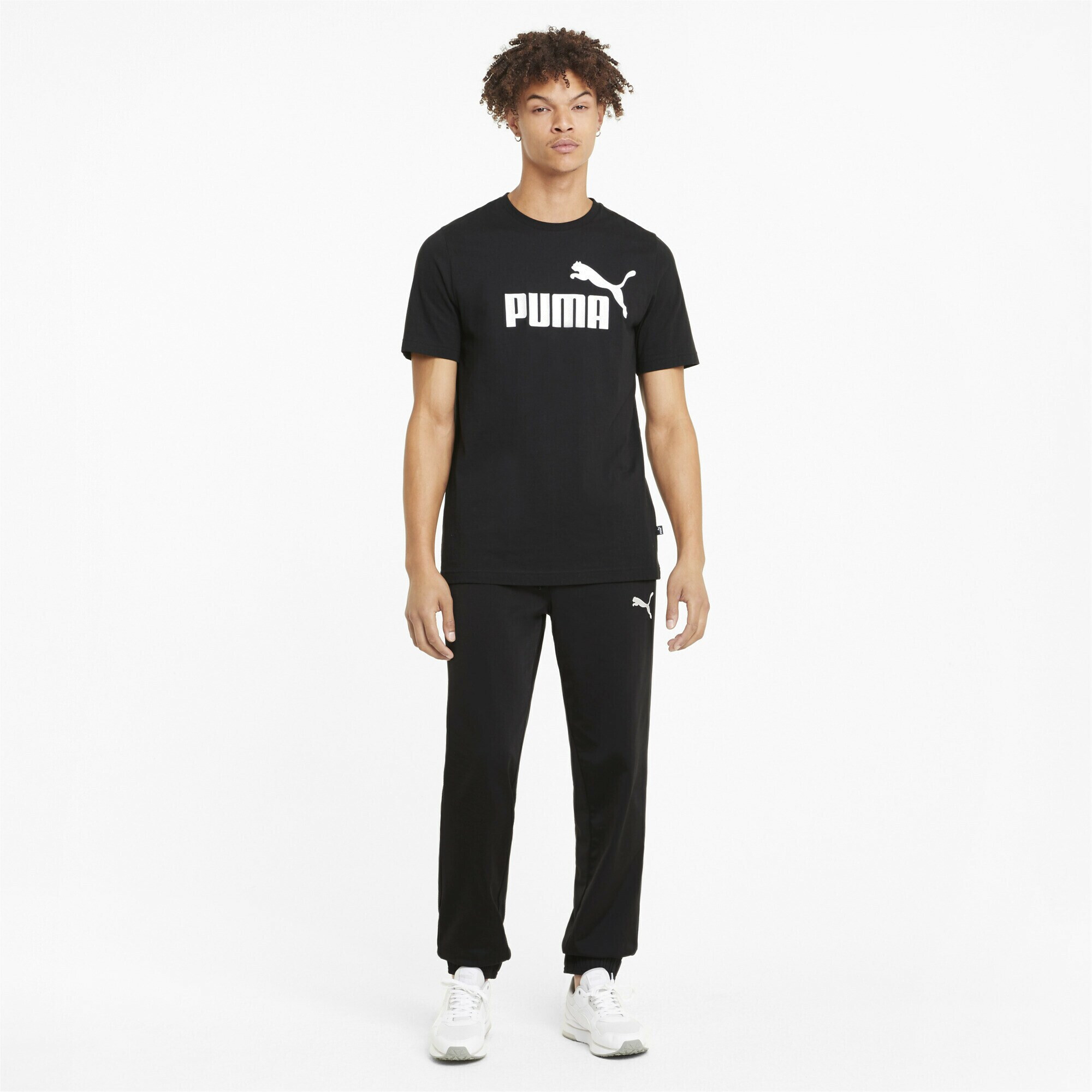 PUMA Tricou funcțional 'Essential' negru / alb - Pled.ro