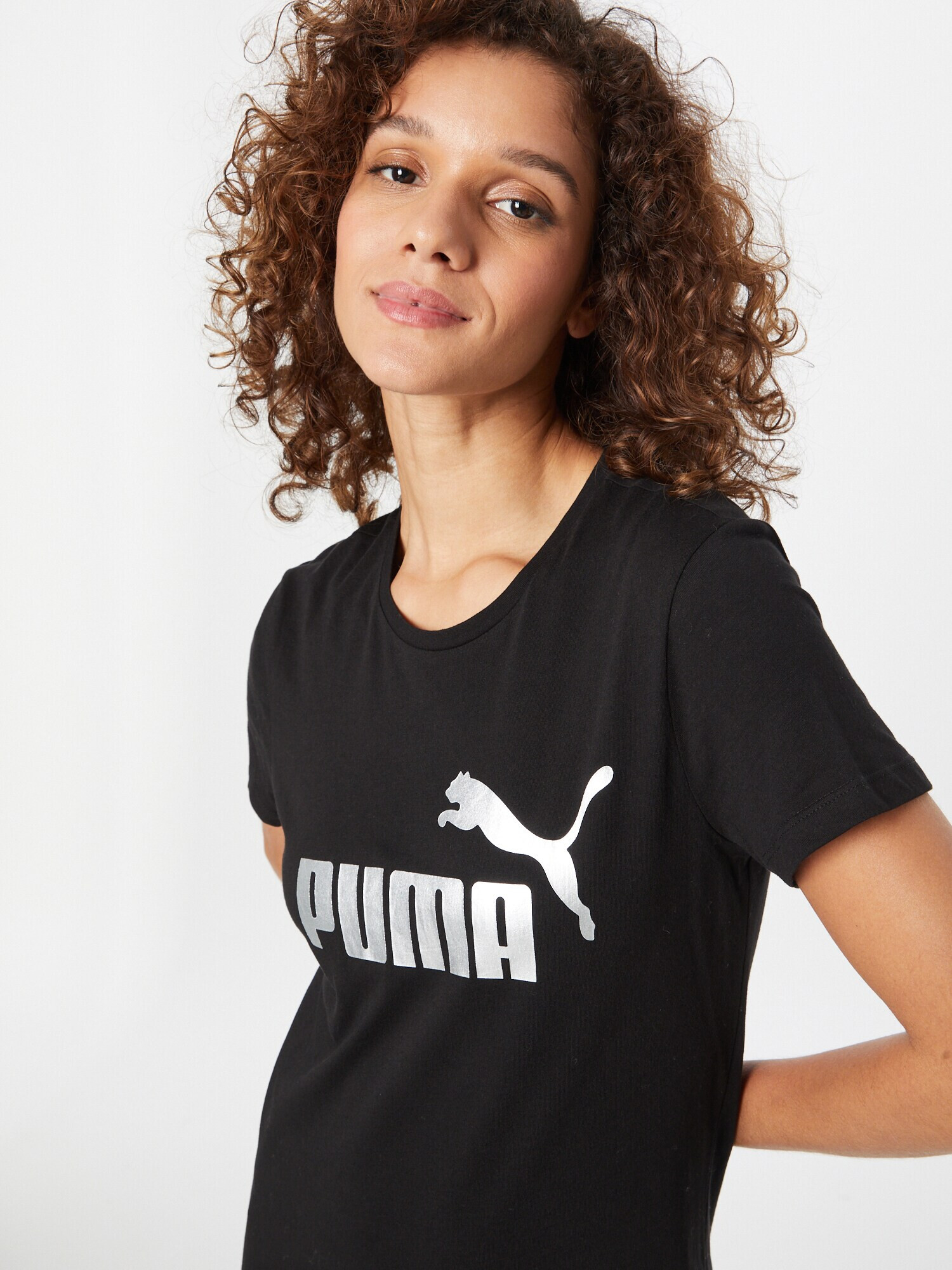 PUMA Tricou funcțional 'Essentials+' negru / argintiu - Pled.ro