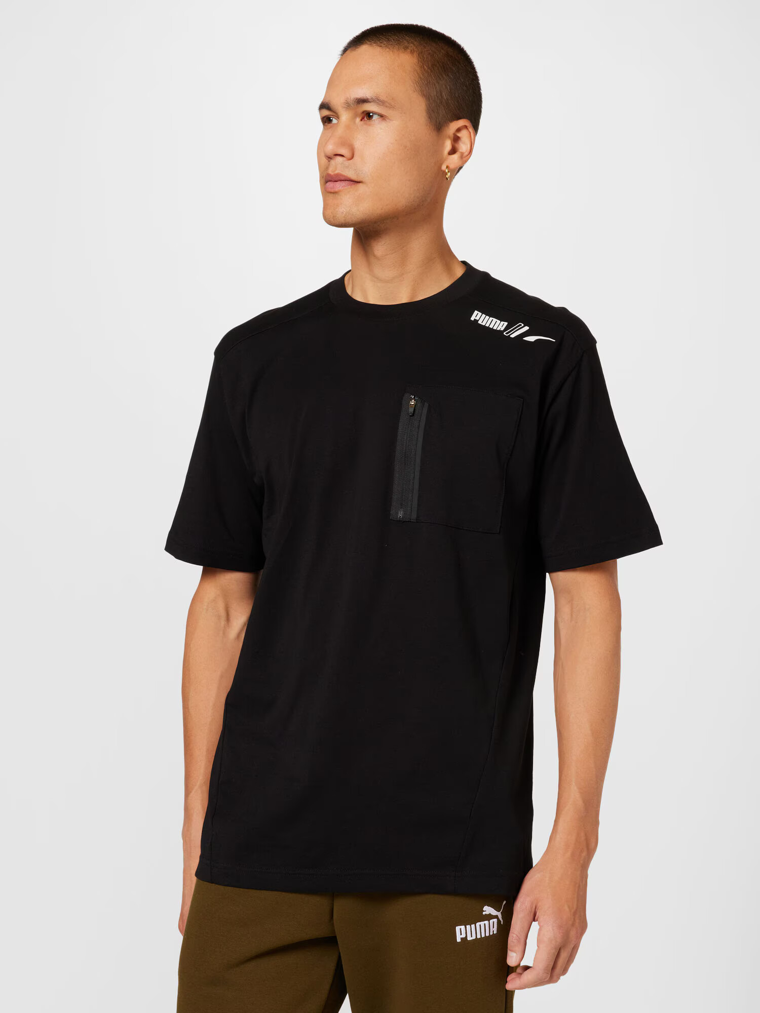 PUMA Tricou funcțional negru / alb - Pled.ro