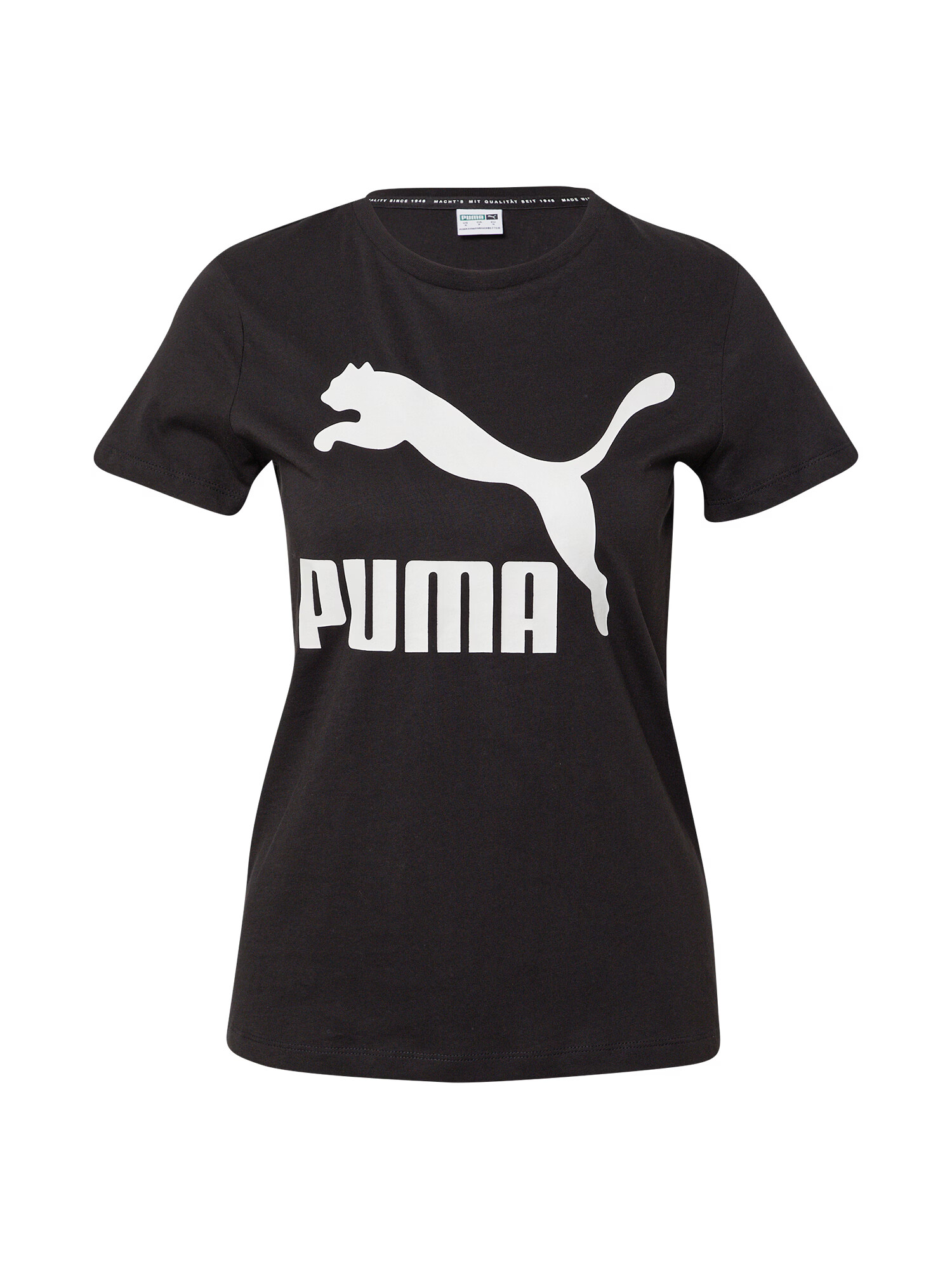 PUMA Tricou 'Classic' negru / alb - Pled.ro