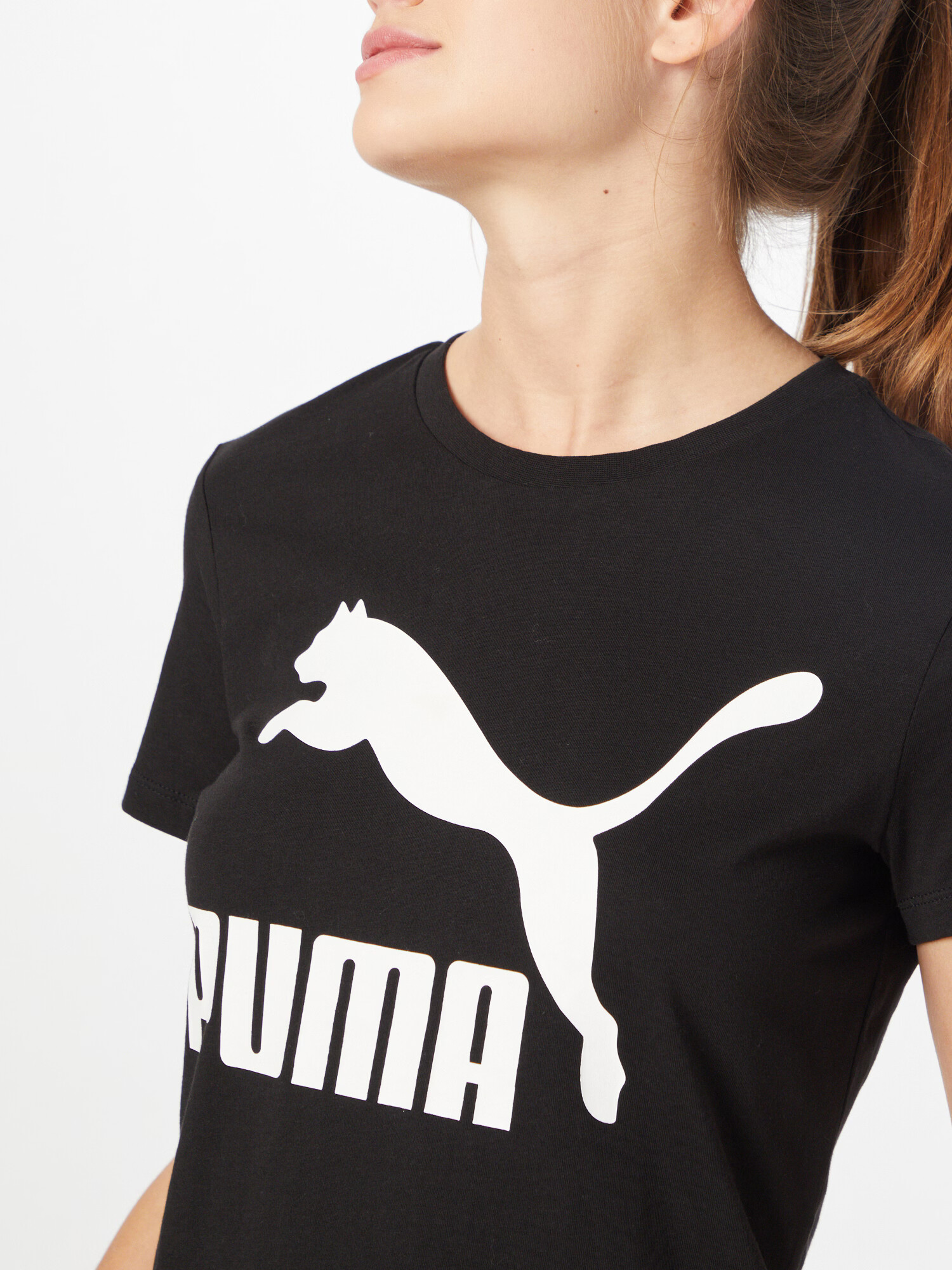 PUMA Tricou 'Classic' negru / alb - Pled.ro