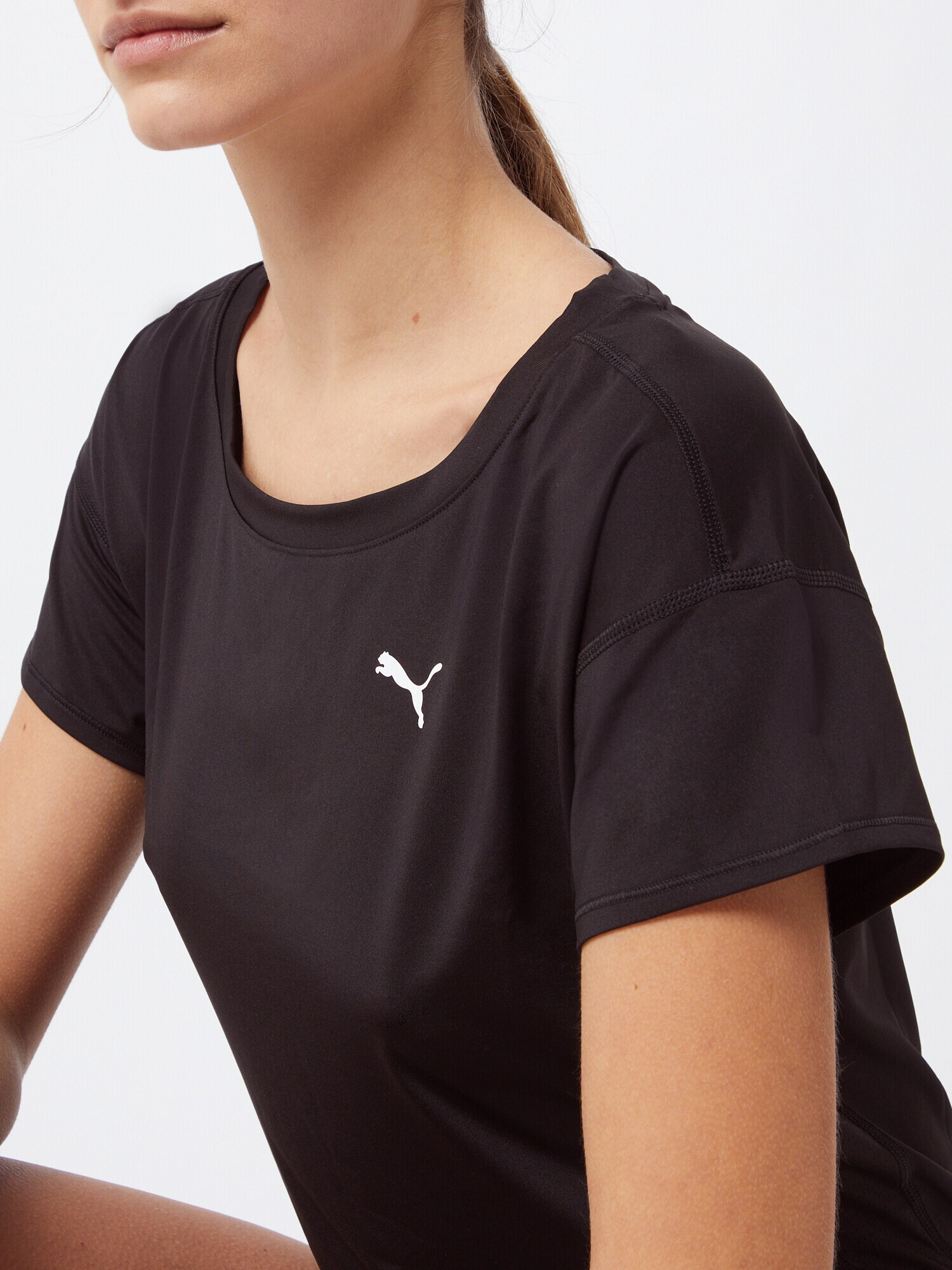 PUMA Tricou funcțional negru / alb - Pled.ro