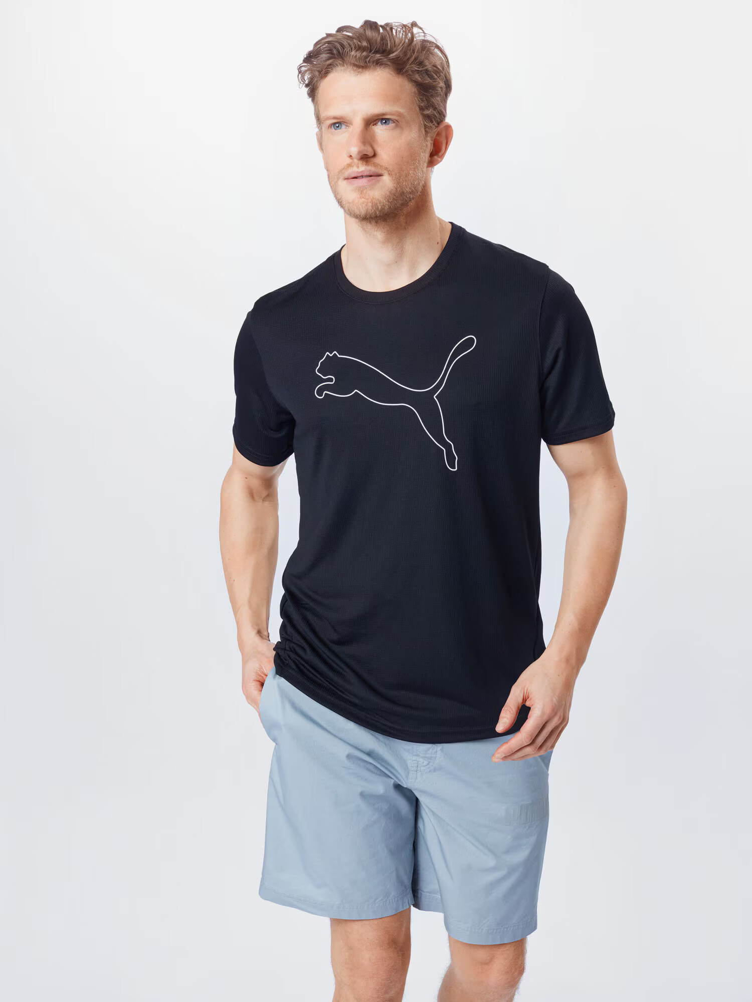 PUMA Tricou funcțional negru / alb - Pled.ro